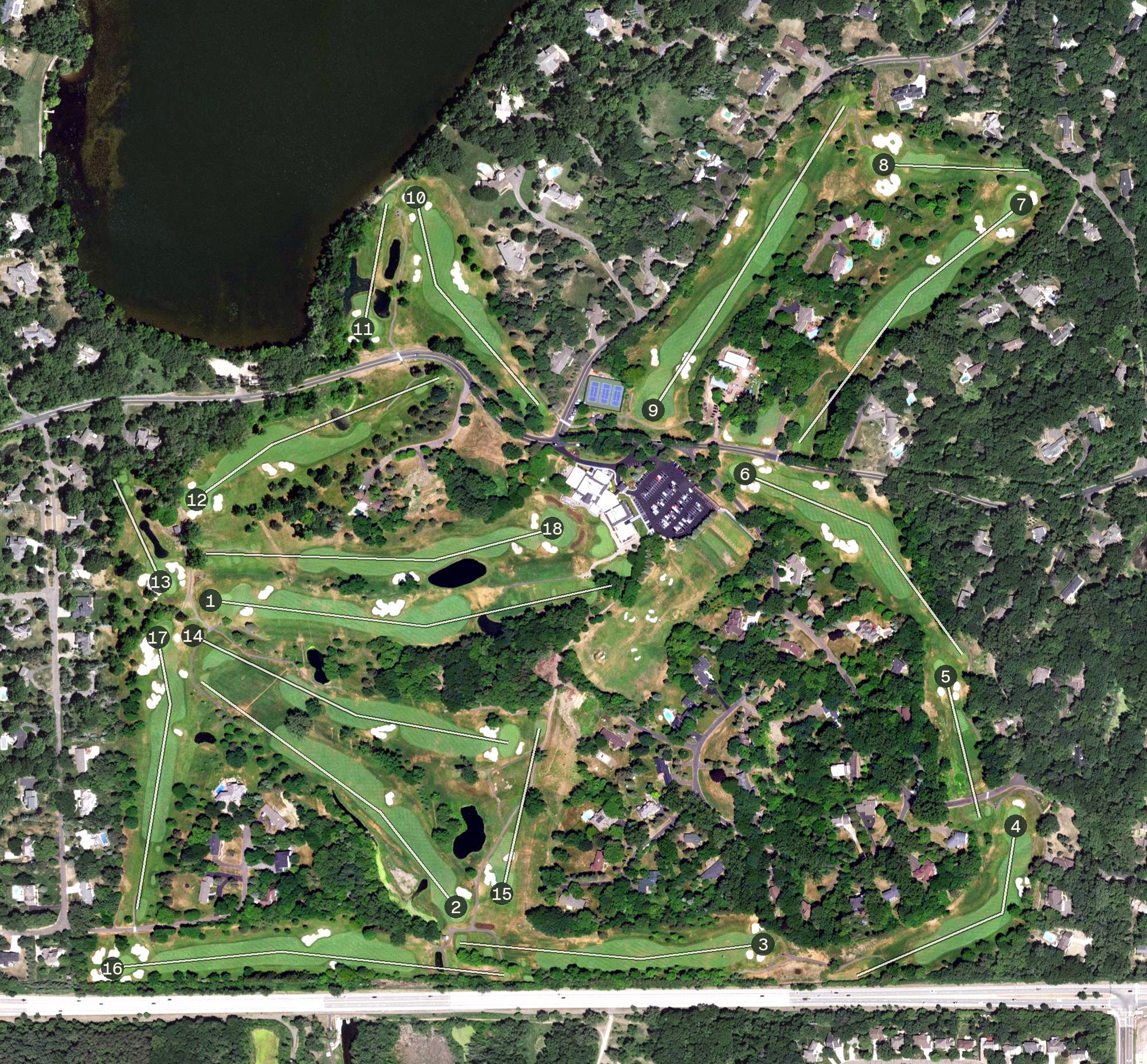 Aerial view of North Oaks Golf Course, MN
