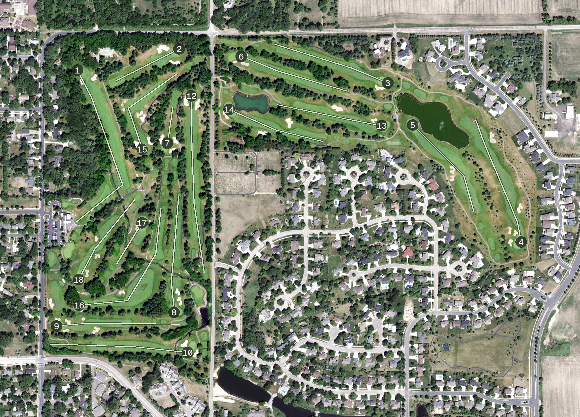 Aerial view of Northfield Golf Club, MN