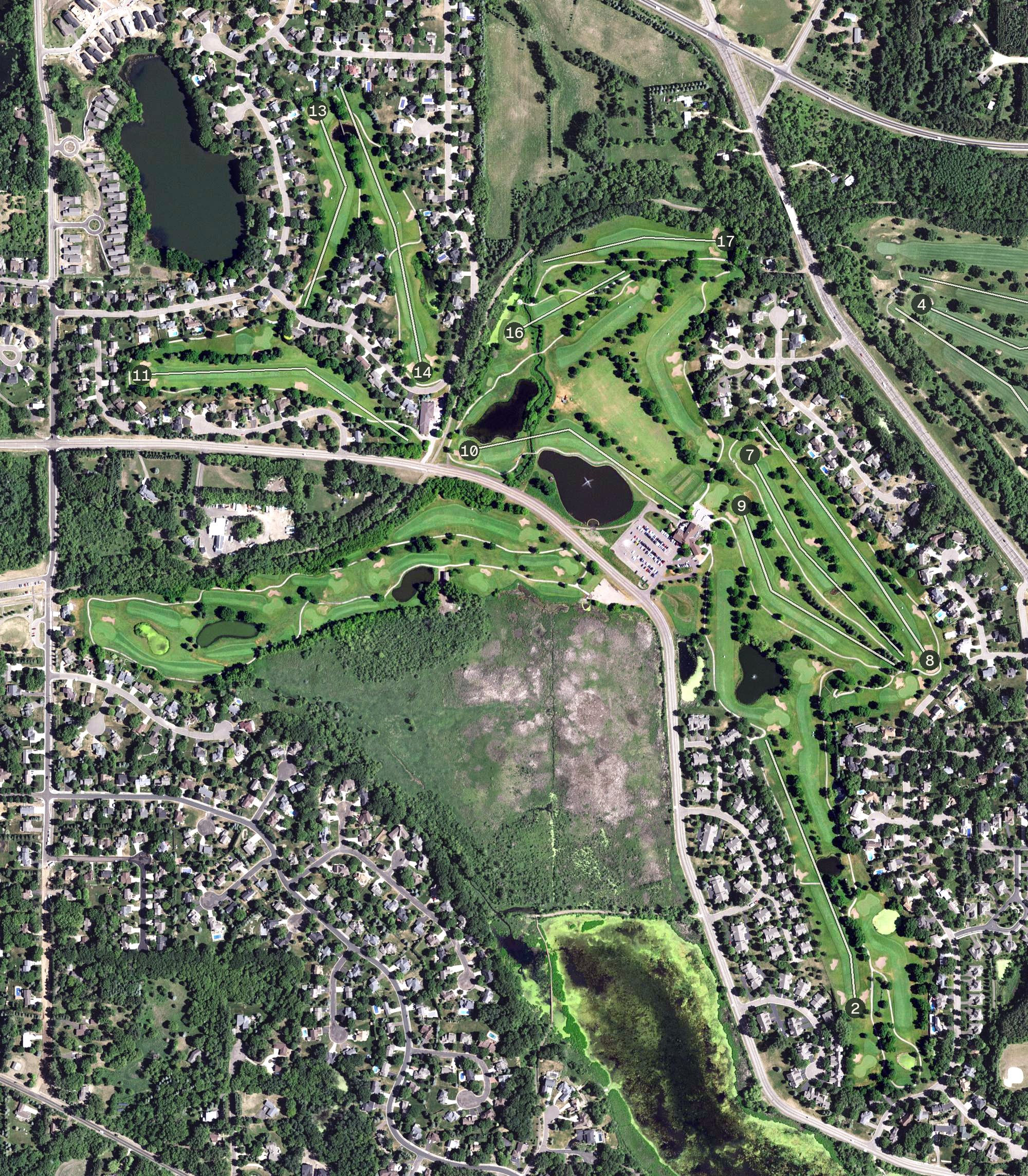 Aerial view of Oak Glen Golf Course, MN