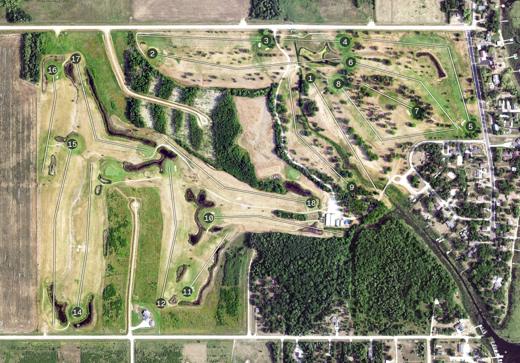 Aerial view of Oak Harbor Golf Course, MN