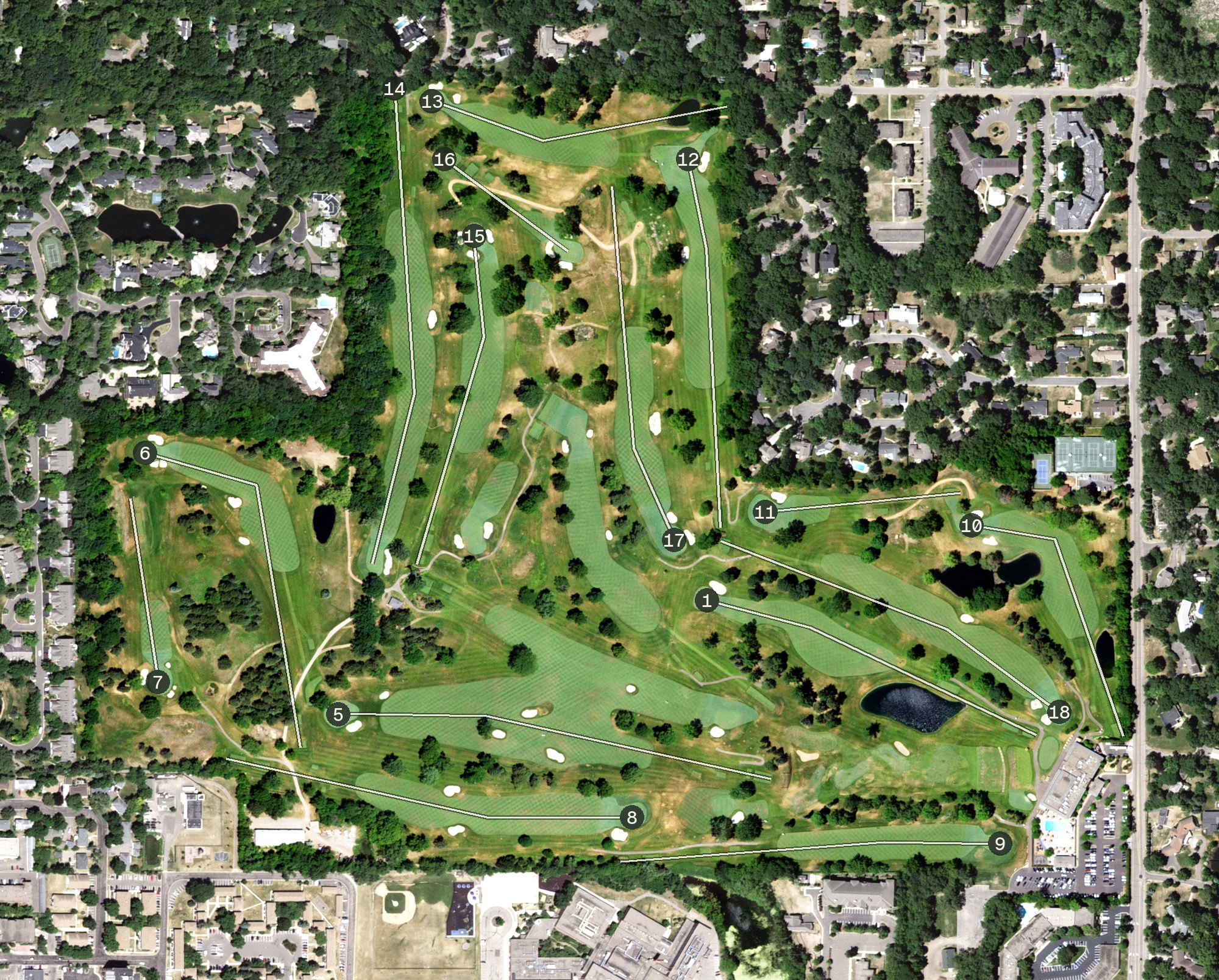 Aerial view of Oak Ridge Country Club, MN