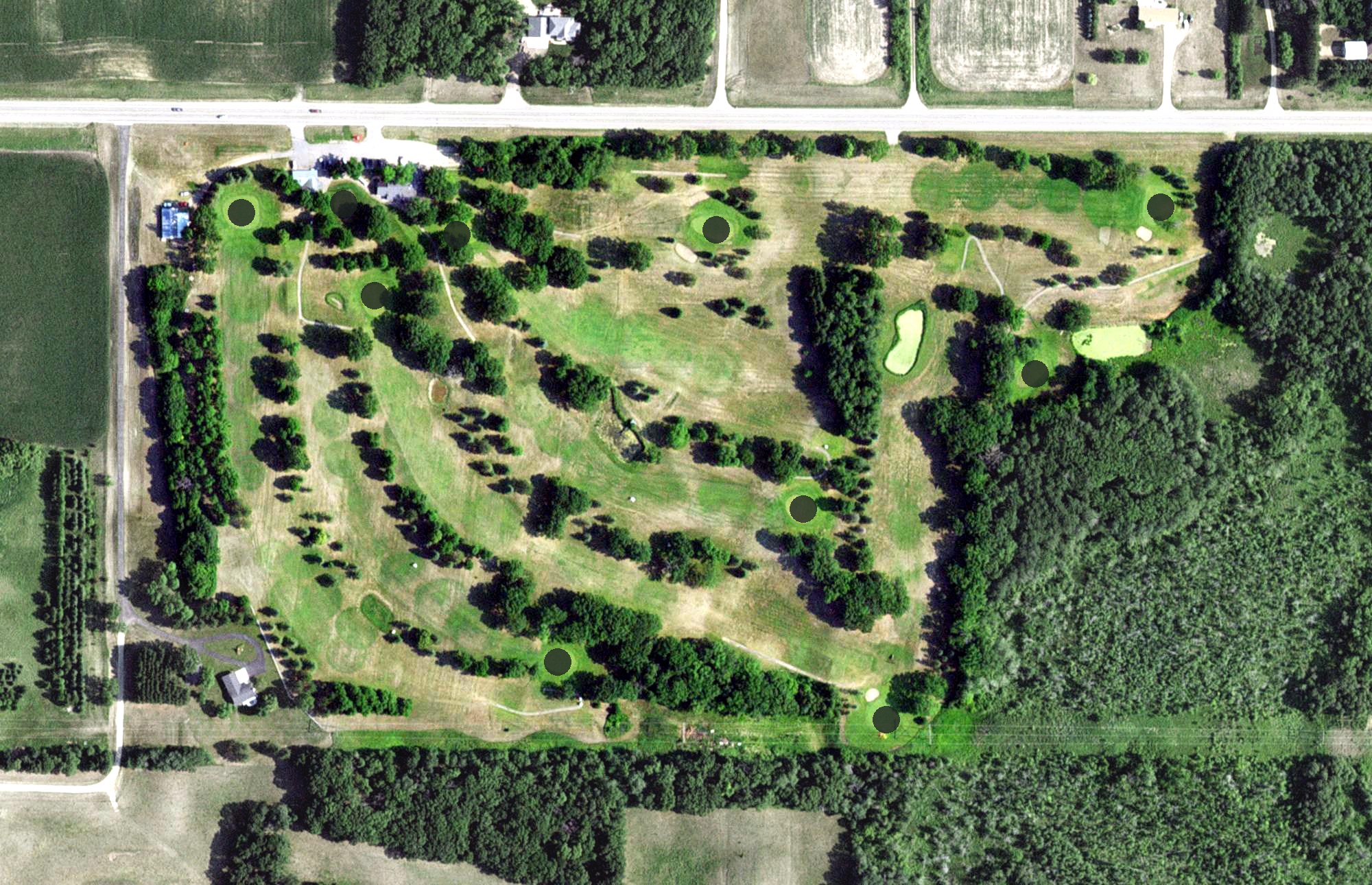 Aerial view of Oakwood Supper Club & Golf Course, MN