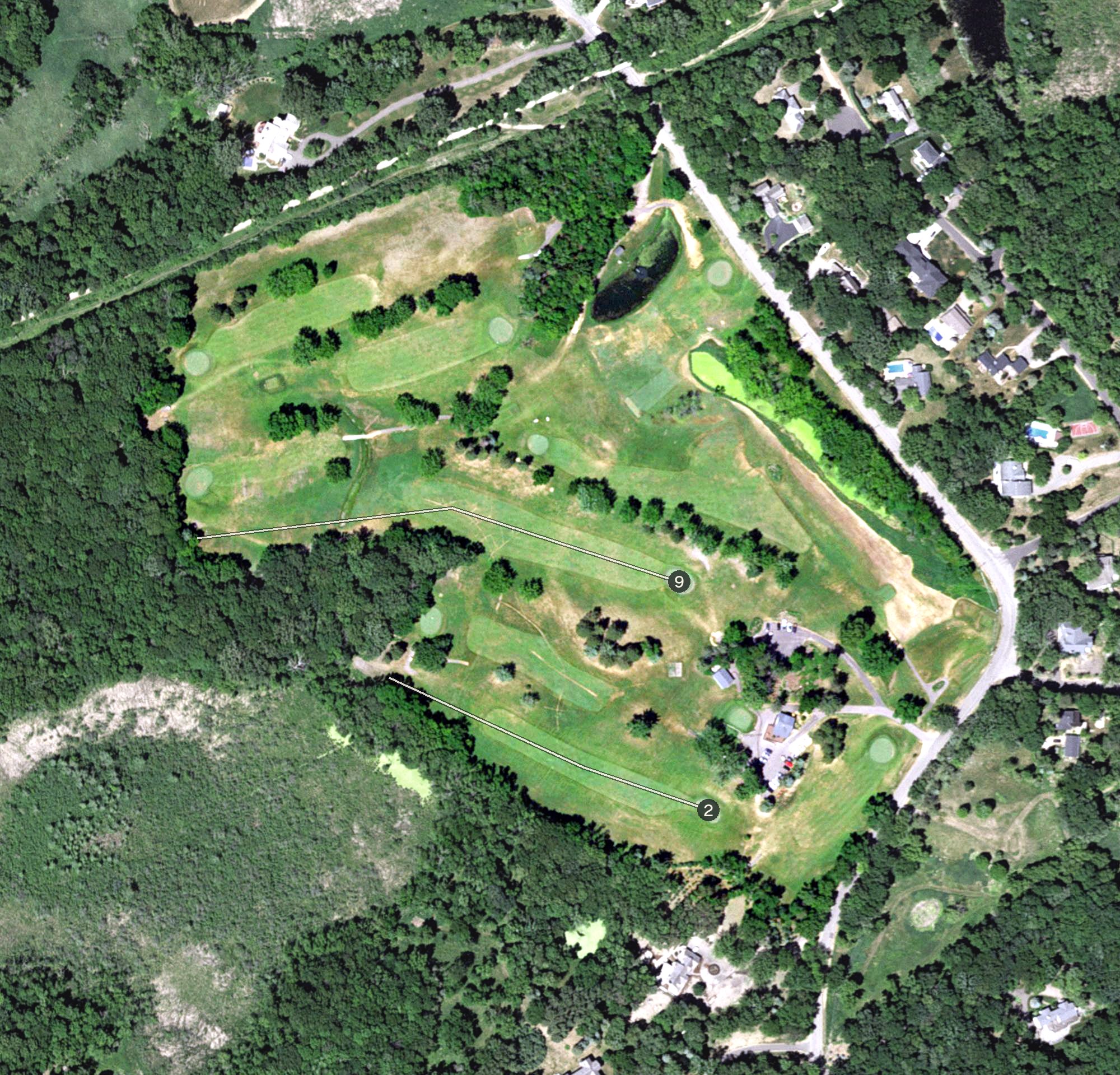 Aerial view of Orono Public Golf Course, MN