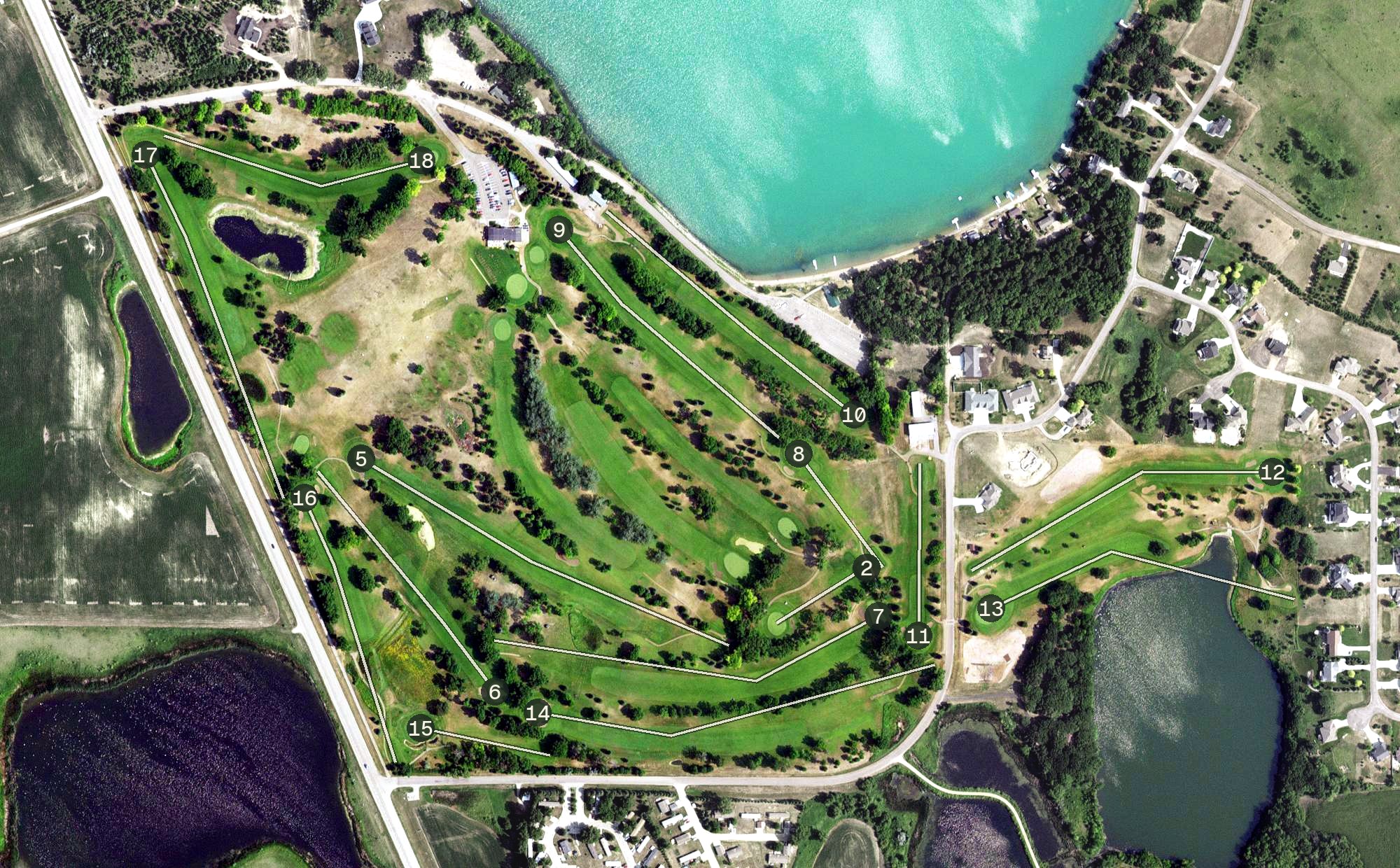 Aerial view of Pebble Lake Golf Course, MN