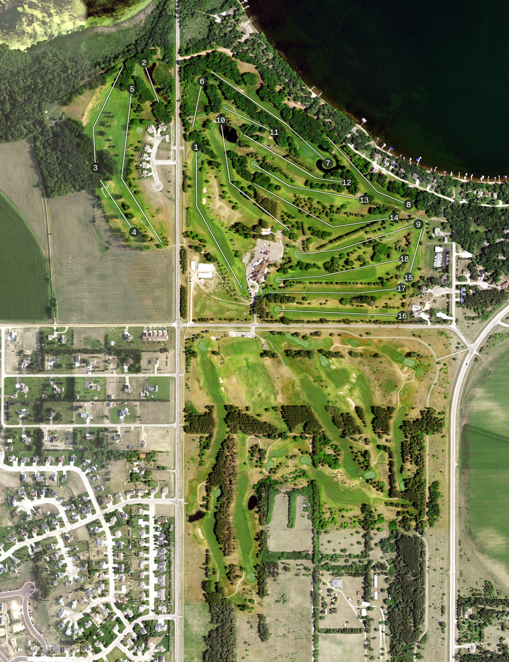 Aerial view of Perham Lakeside Golf Club, MN
