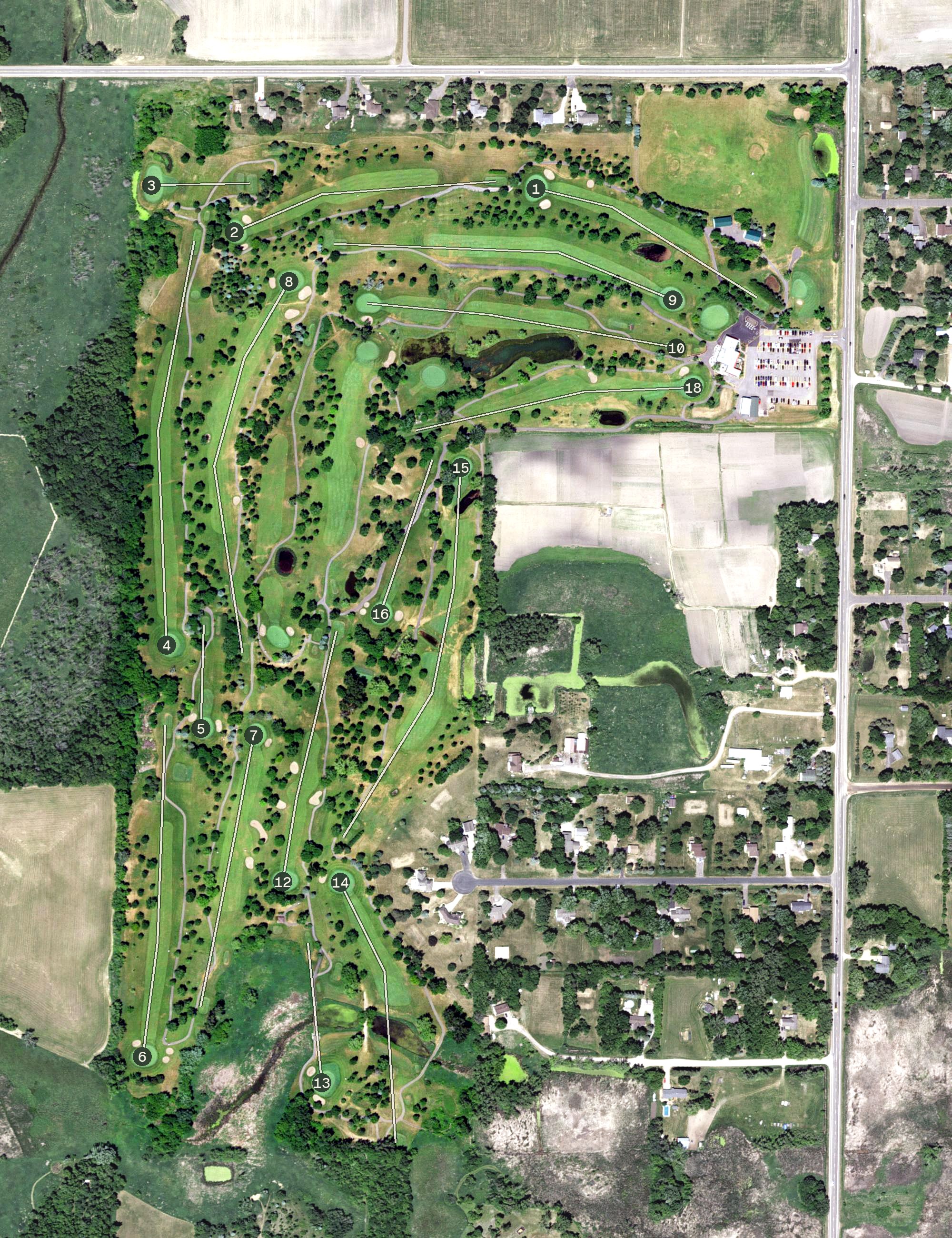 Aerial view of Pheasant Acres Golf Course, MN