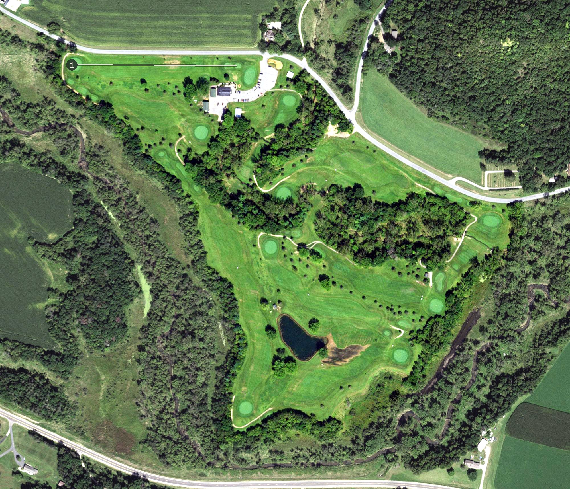 Aerial view of Pine Creek Golf Course, MN