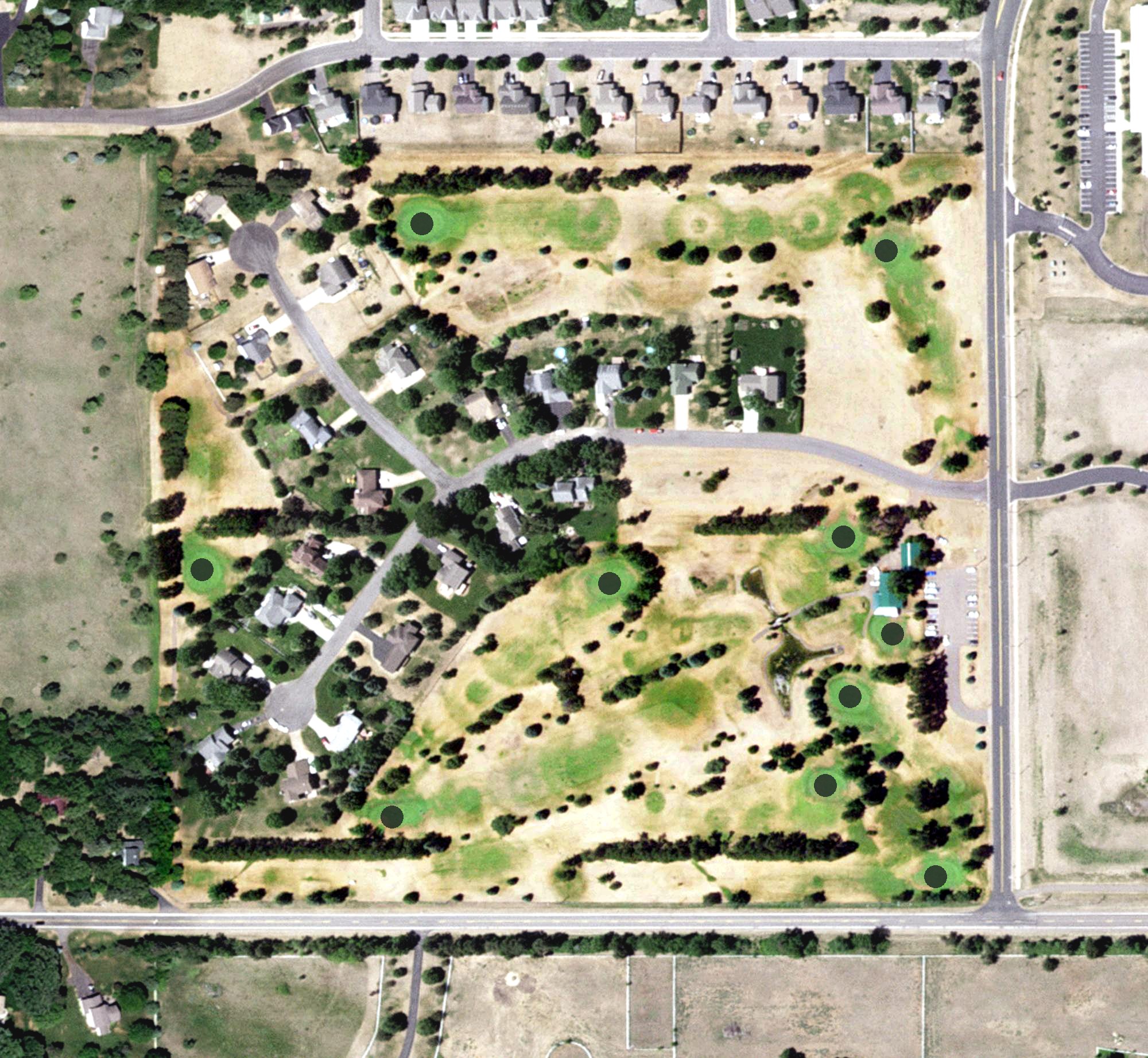 Aerial view of Pinewood Golf Course, MN