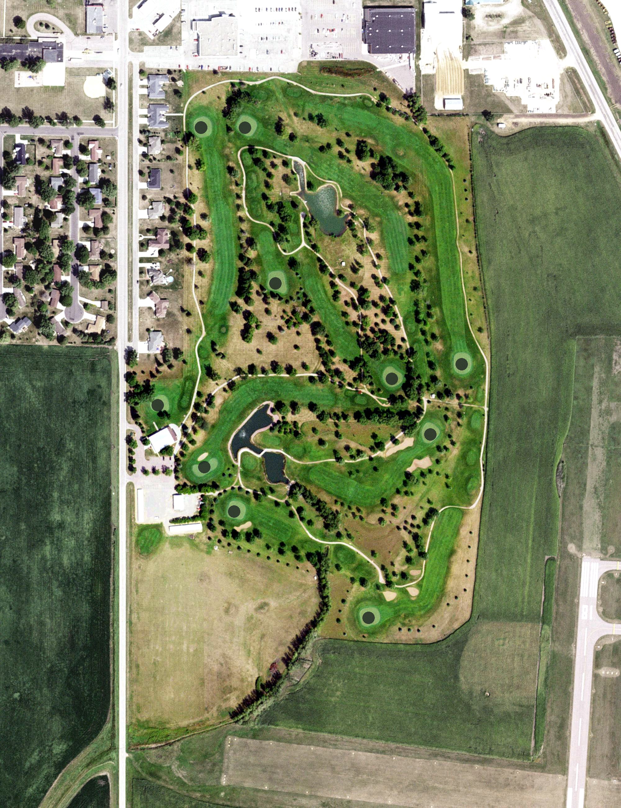 Aerial view of Pipestone Golf & Country Club, MN