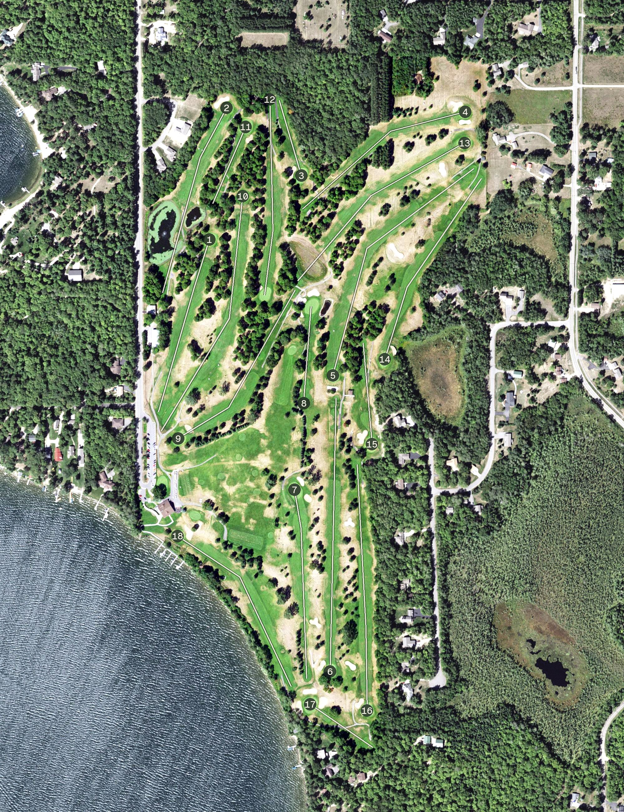 Aerial view of Pokegama Golf Course, MN