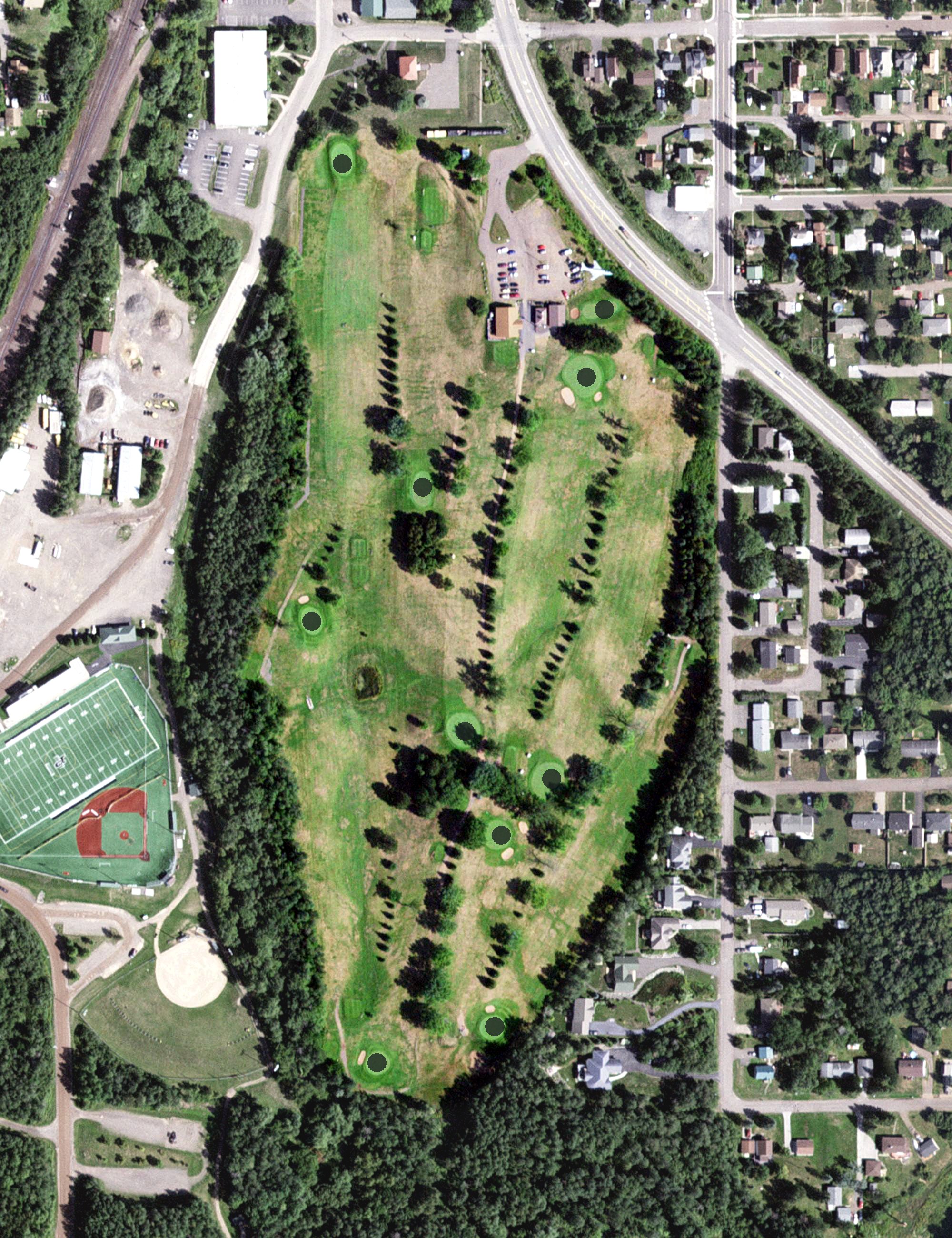 Aerial view of Proctor Golf Club and Course, MN