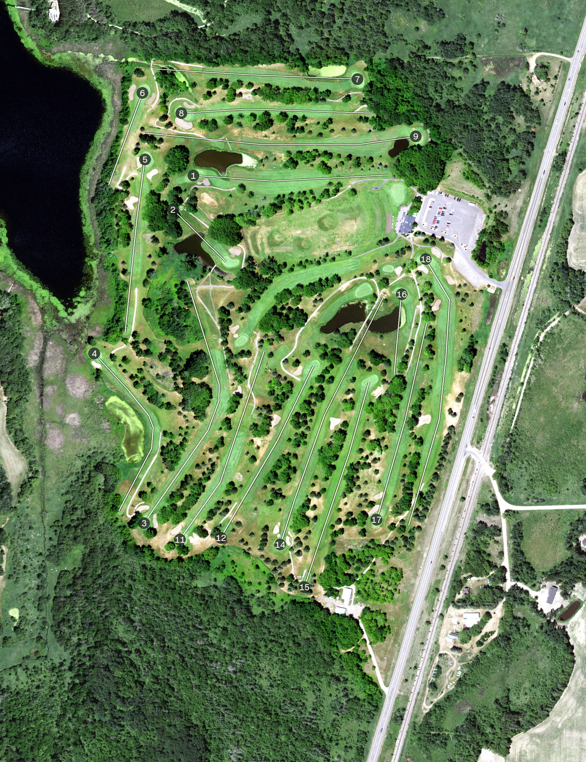 Aerial view of Purple Hawk Country Club, MN