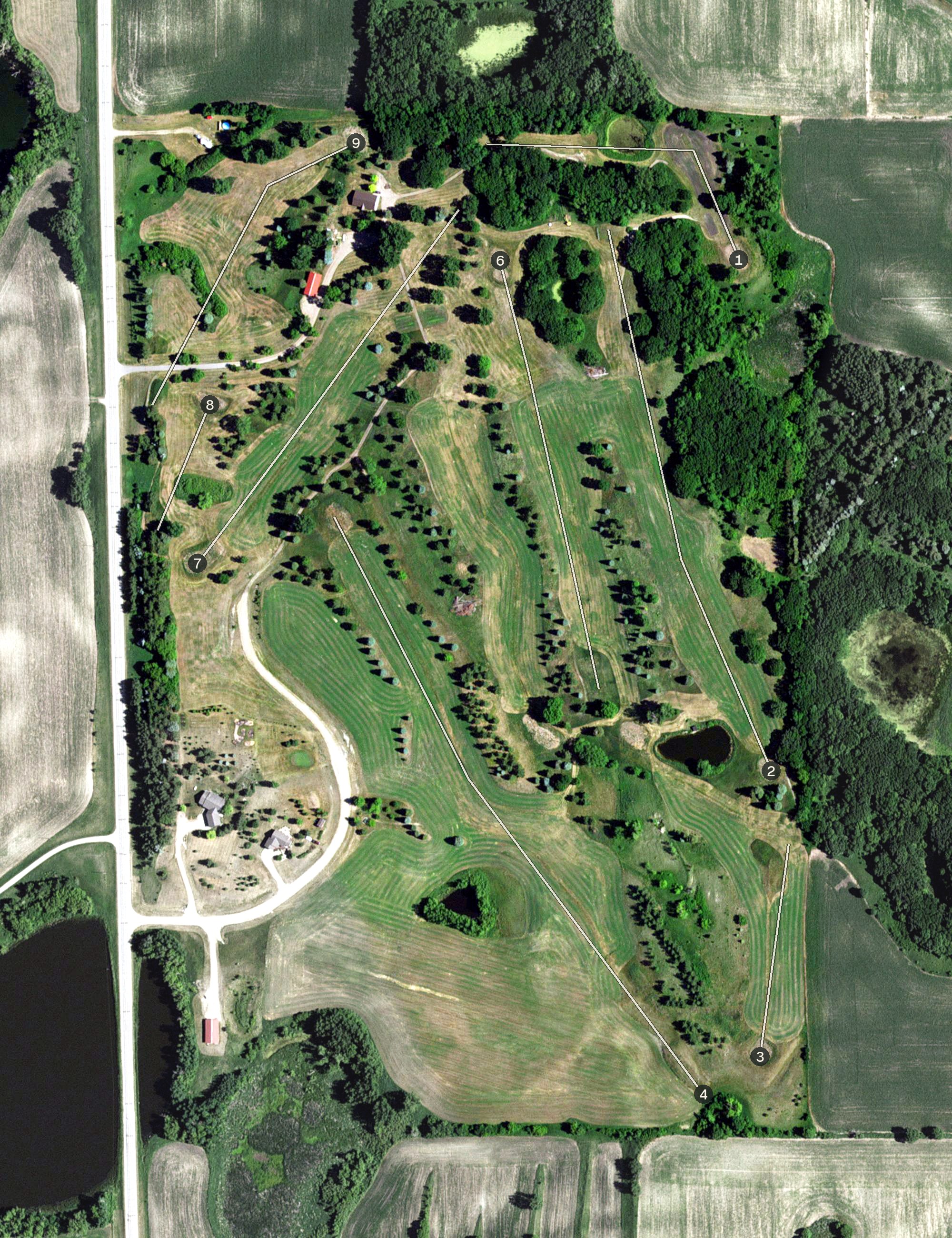 Aerial view of Red Rock Golf Course, MN