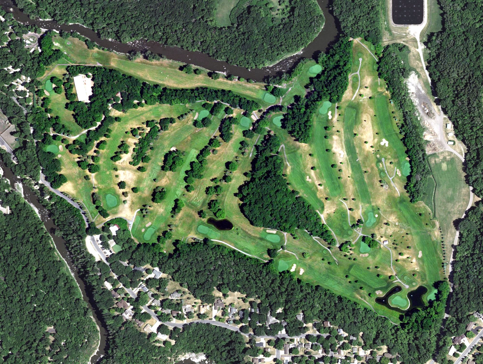 Aerial view of Redwood Falls Golf Club, MN