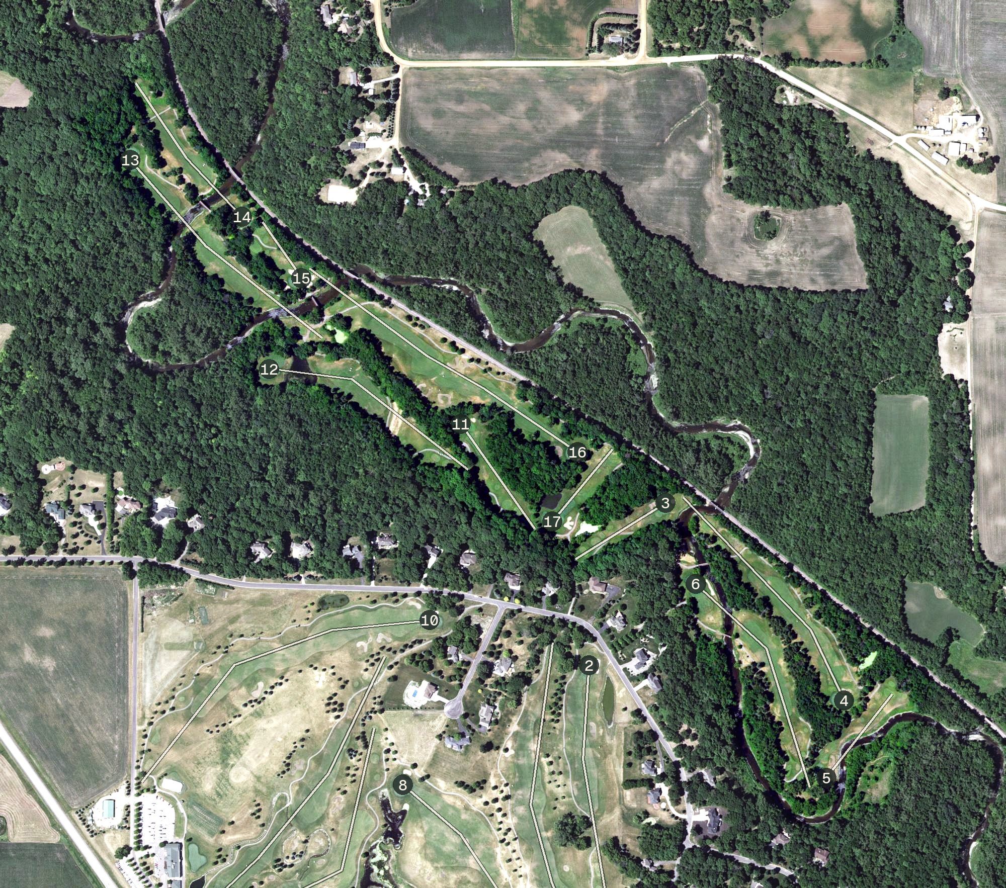 Aerial view of Ridges at Sand Creek, MN