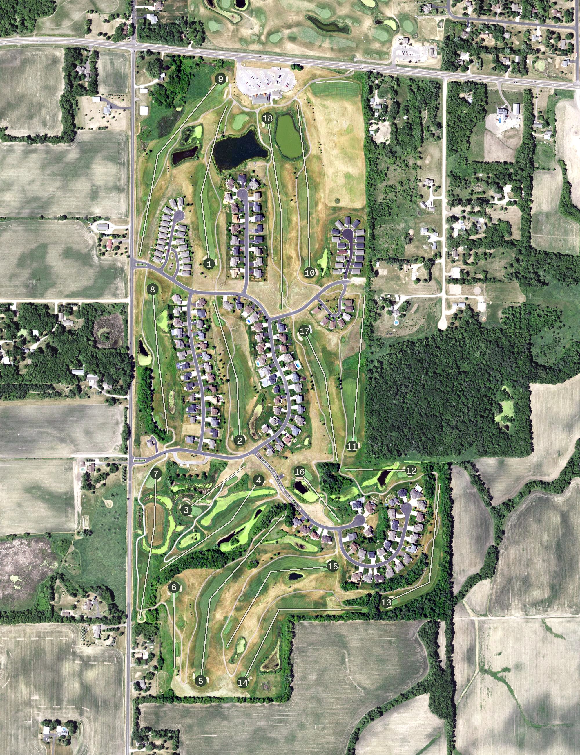 Aerial view of Riverwood National, MN