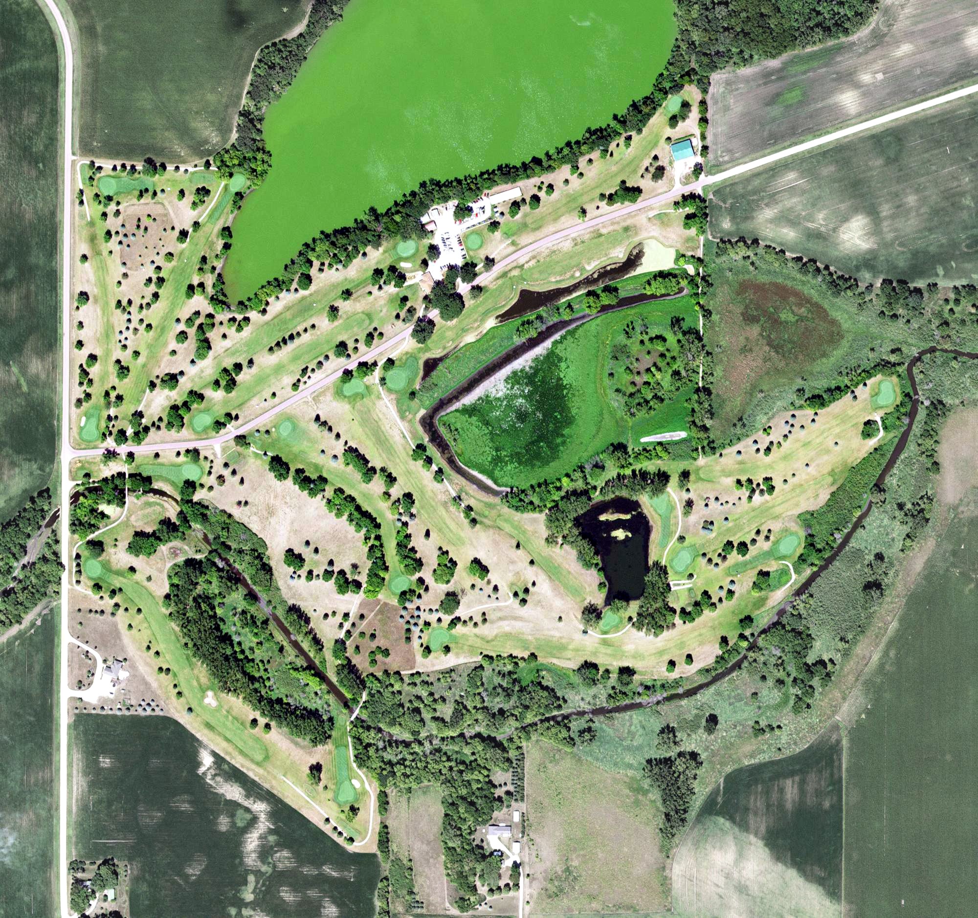 Aerial view of Rose Lake Golf Club, MN