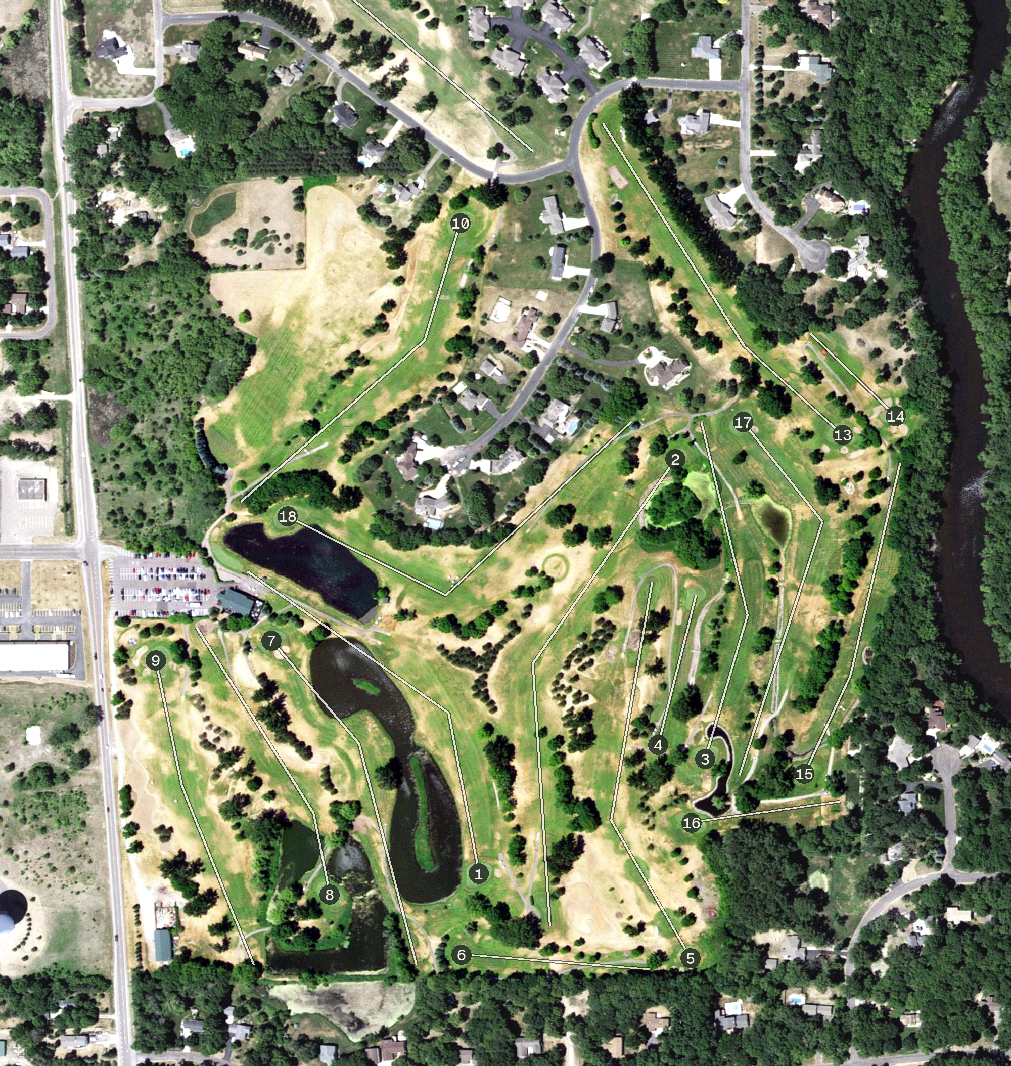 Aerial view of Rum River Hills Golf Club, MN