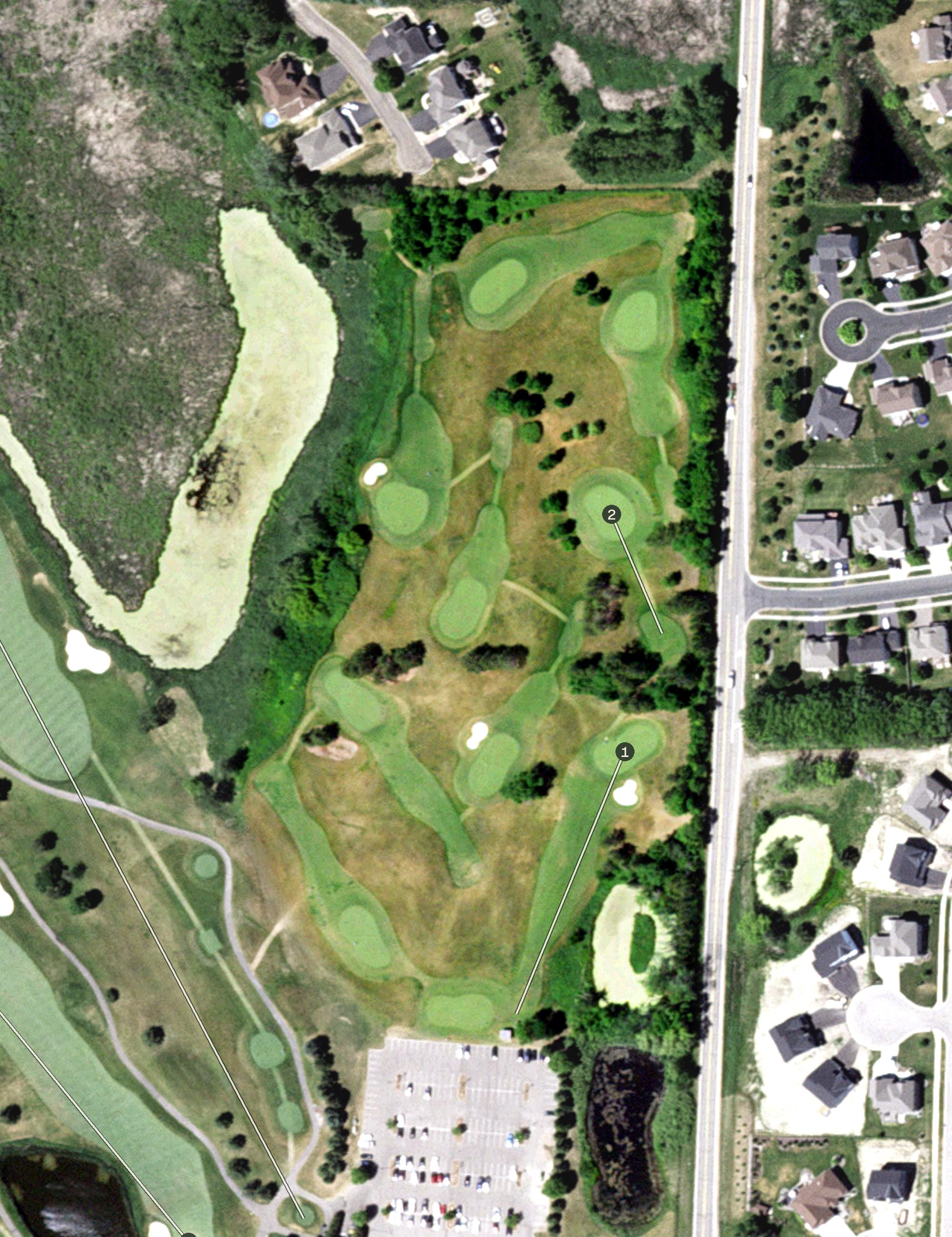 Aerial view of Rush Creek Golf Club - Mac 9, MN