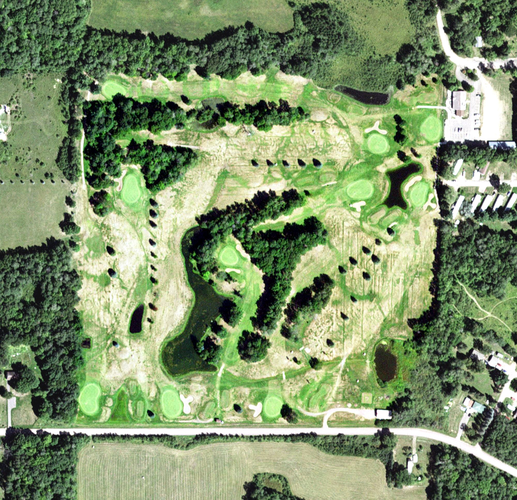 Aerial view of Sandstone Area Golf Course, MN