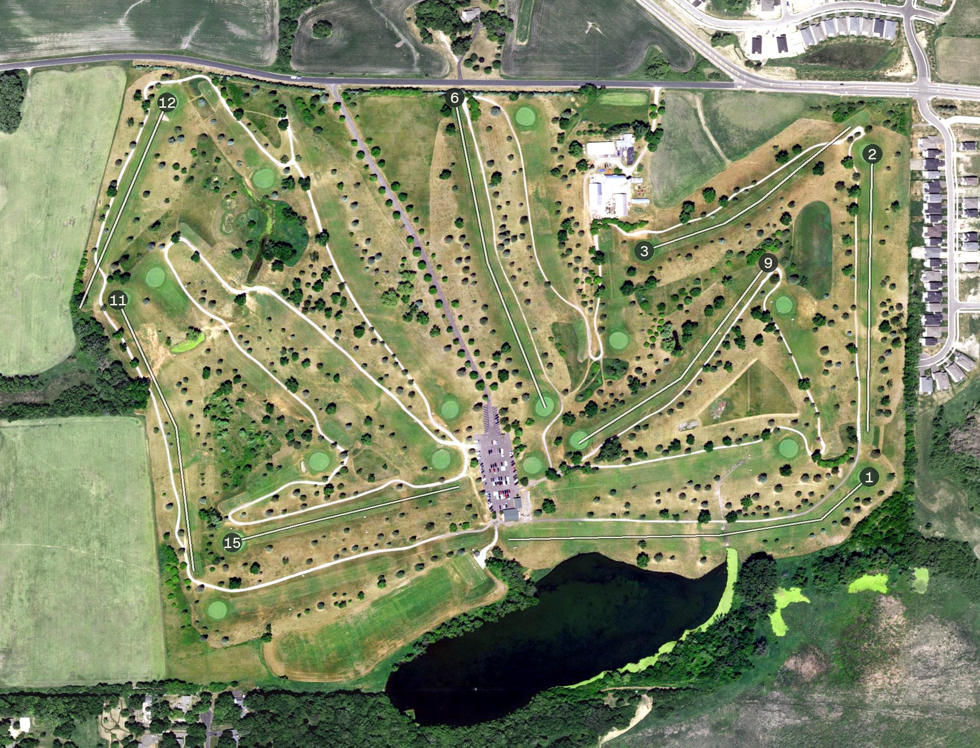 Aerial view of Shamrock Golf Course, MN
