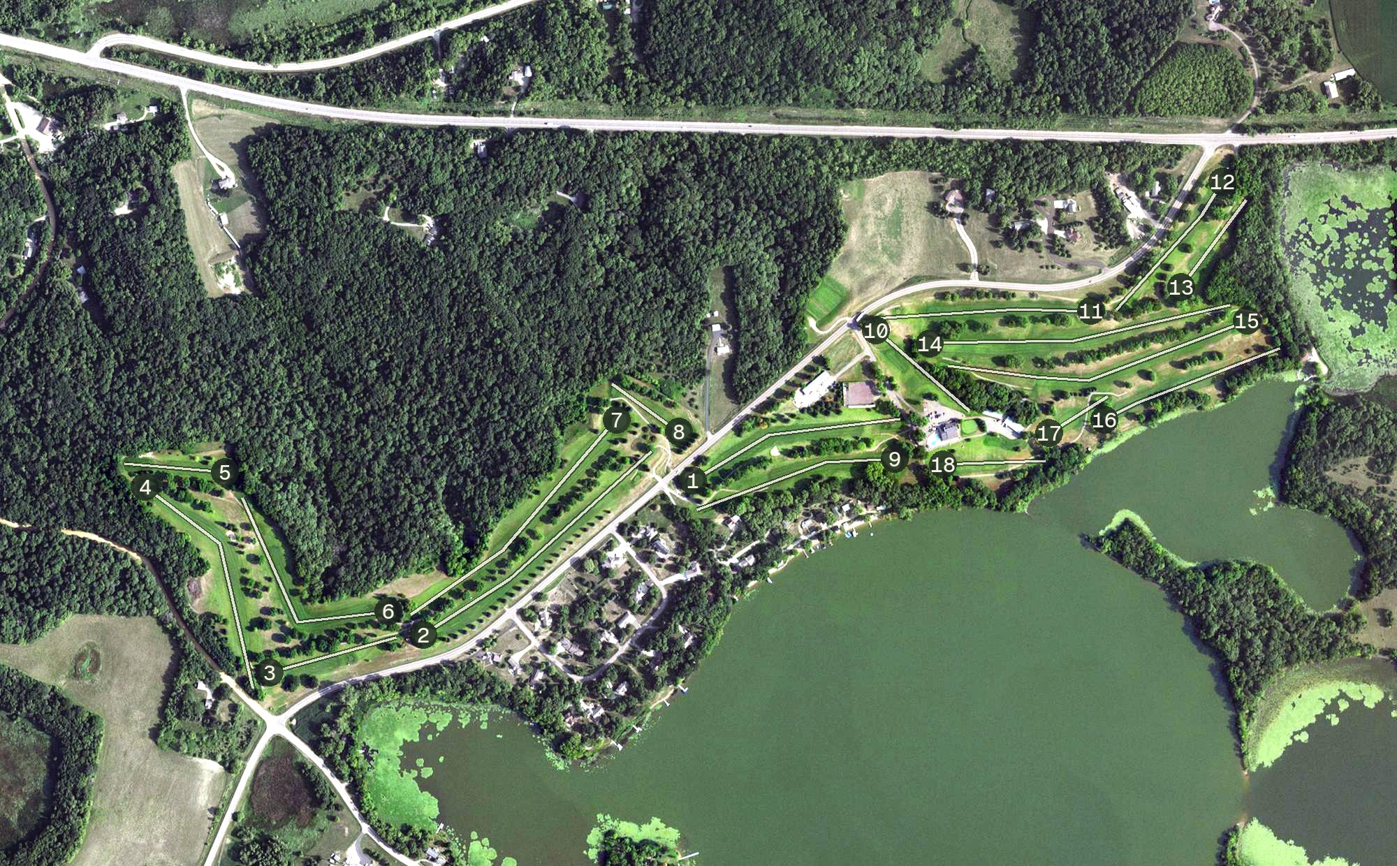 Aerial view of Shoreland Country Club, MN