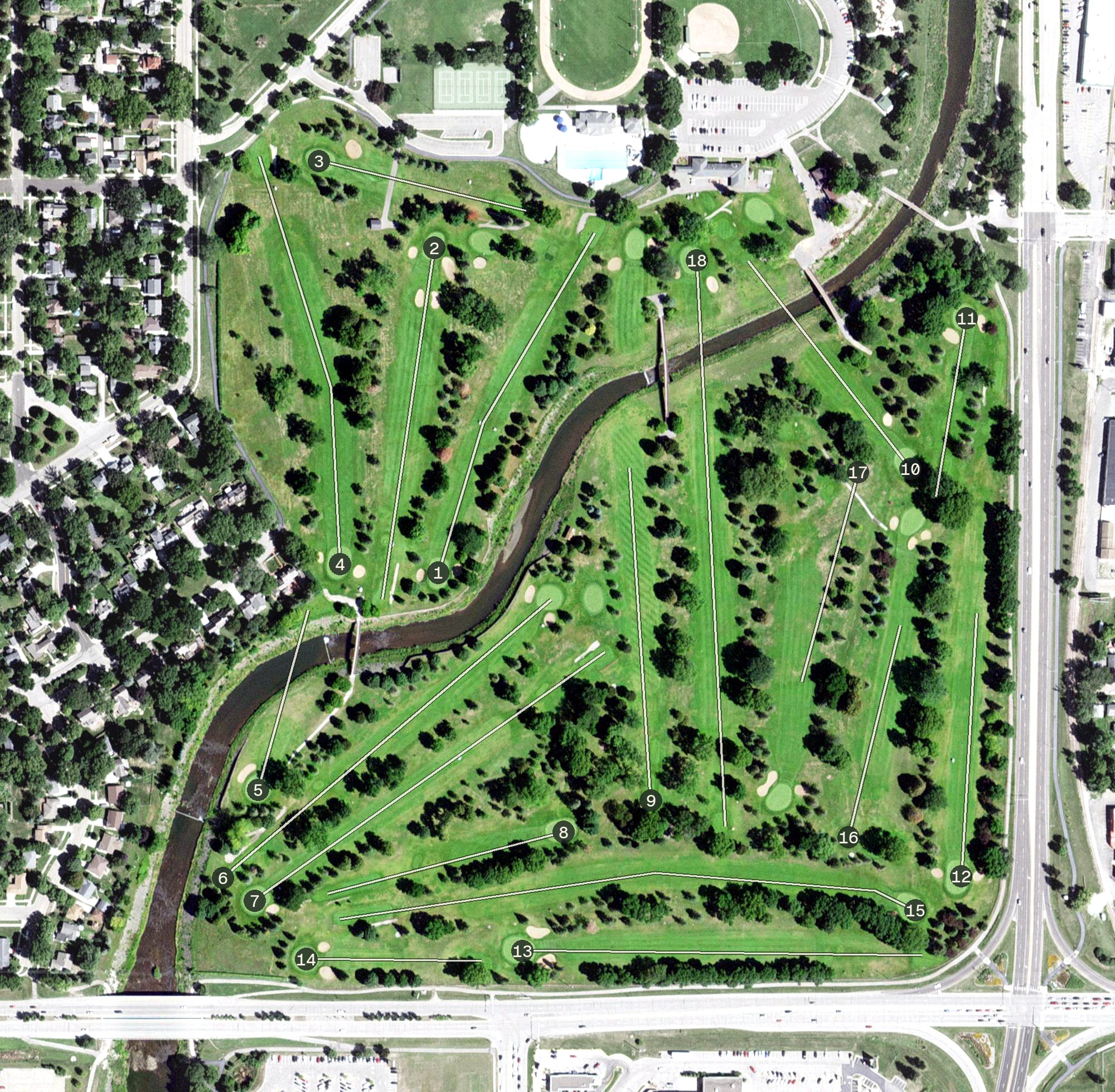 Aerial view of Soldiers Field Golf Course, MN