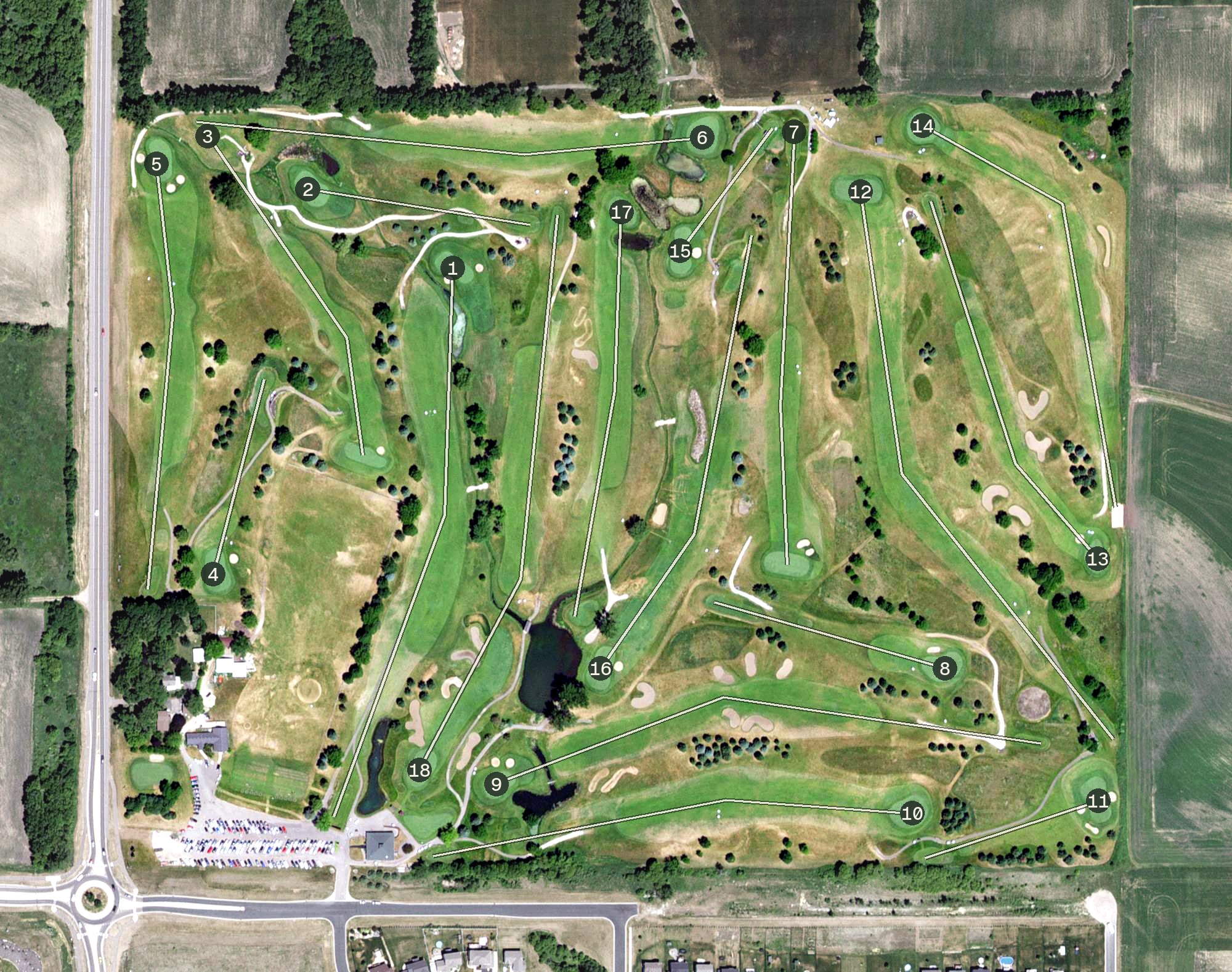 Aerial view of Southern Hills Golf Course, MN