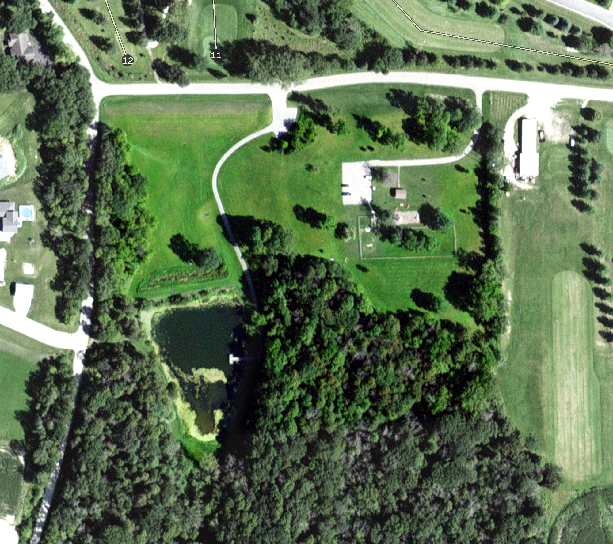 Aerial view of St. Charles Disc Golf Course, MN