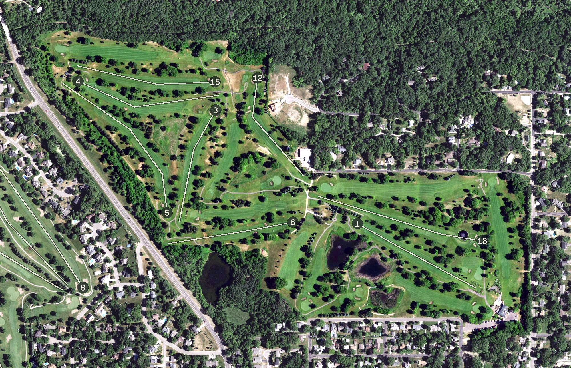 Aerial view of Stillwater Country Club, MN