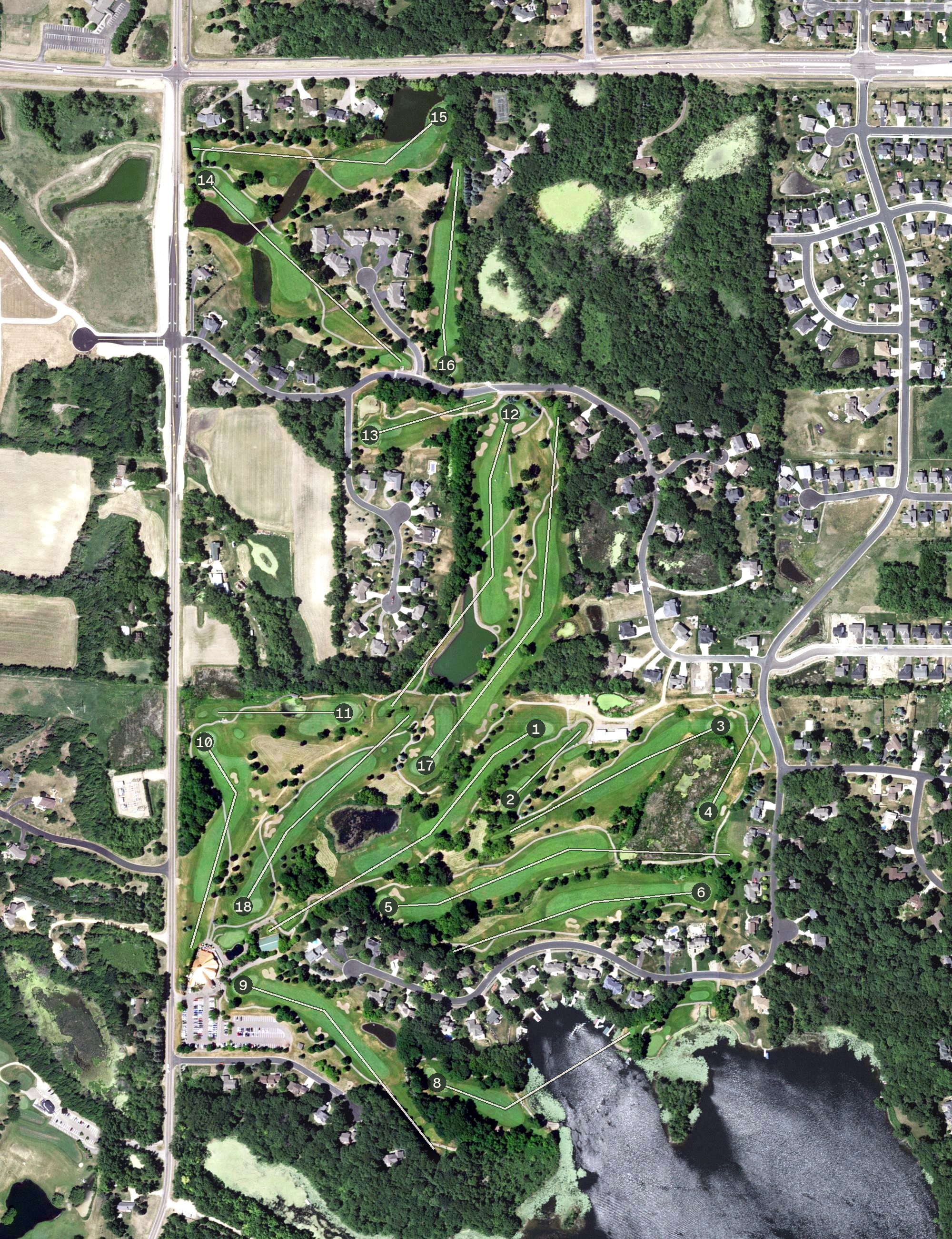 Aerial view of Stonebrooke Golf Course, MN