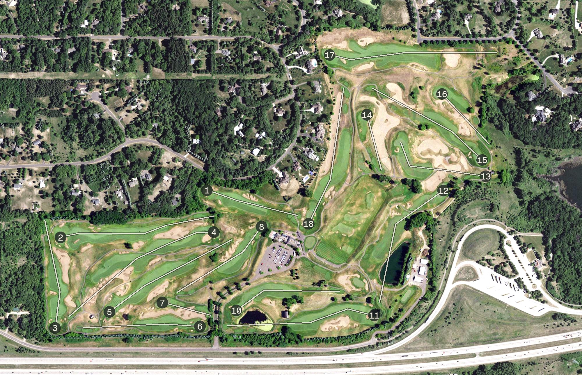 Aerial view of StoneRidge Golf Club, MN