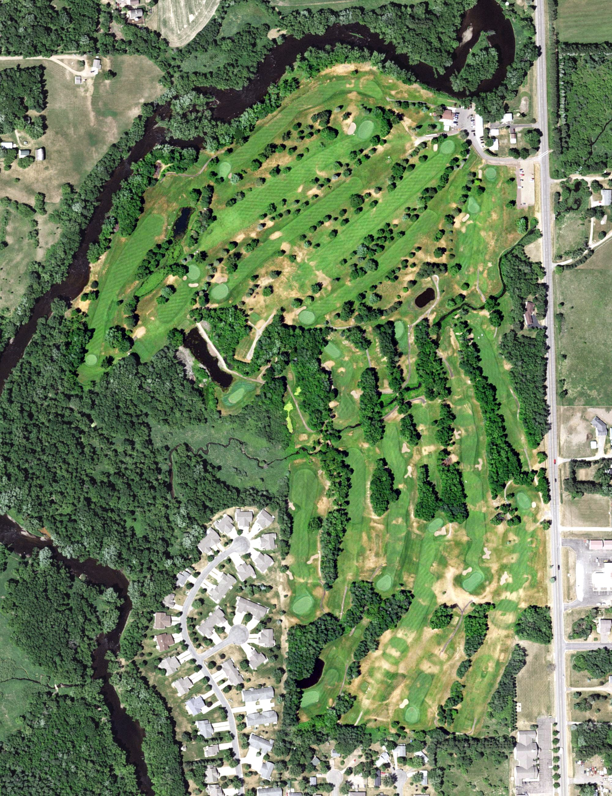 Aerial view of Stones Throw Golf Course, MN