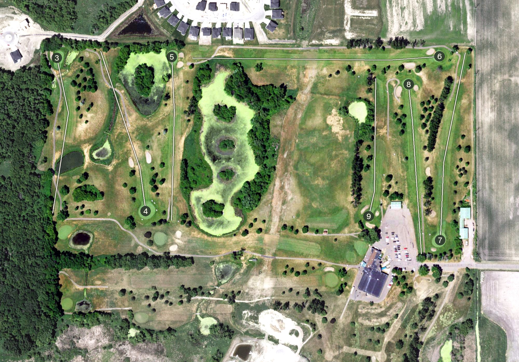 Aerial view of Sundance Golf Banquet Bowl, MN