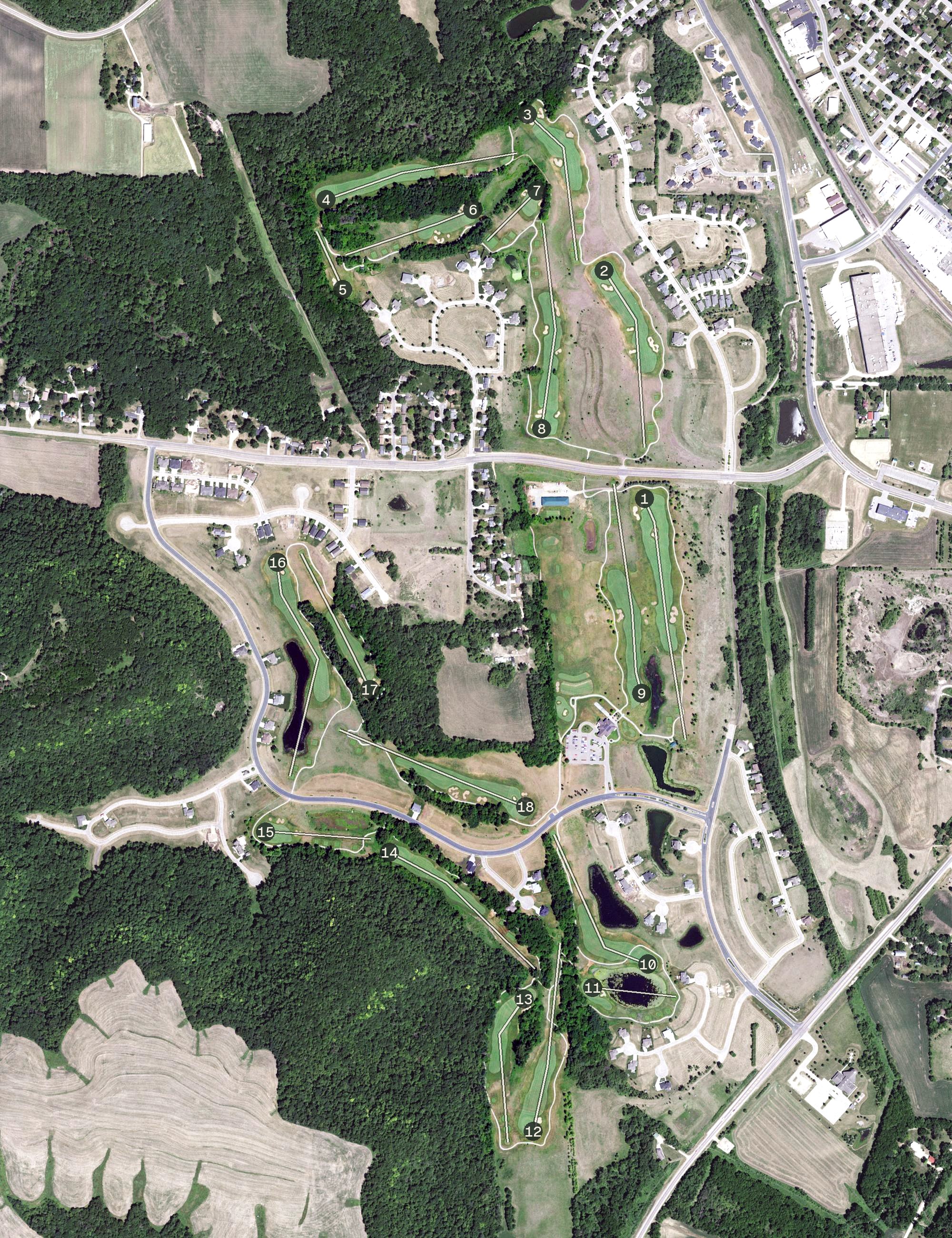 Aerial view of The Jewel Golf Club, MN