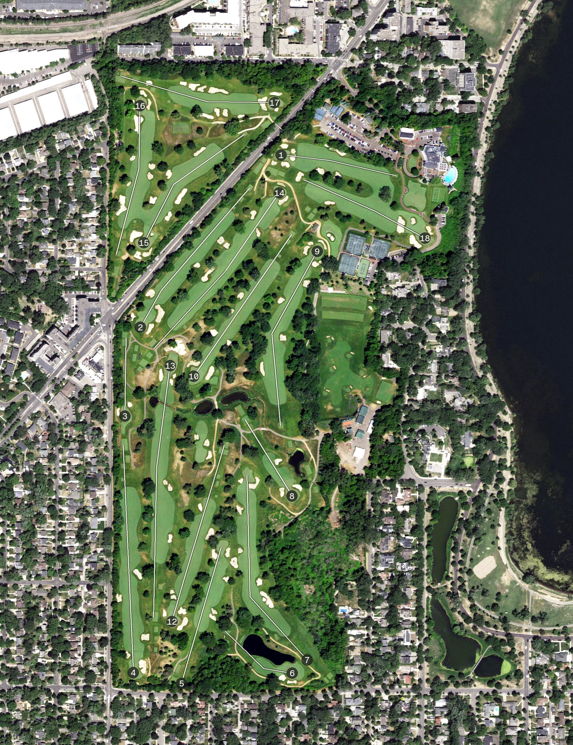 Aerial view of The Minikahda Club, MN
