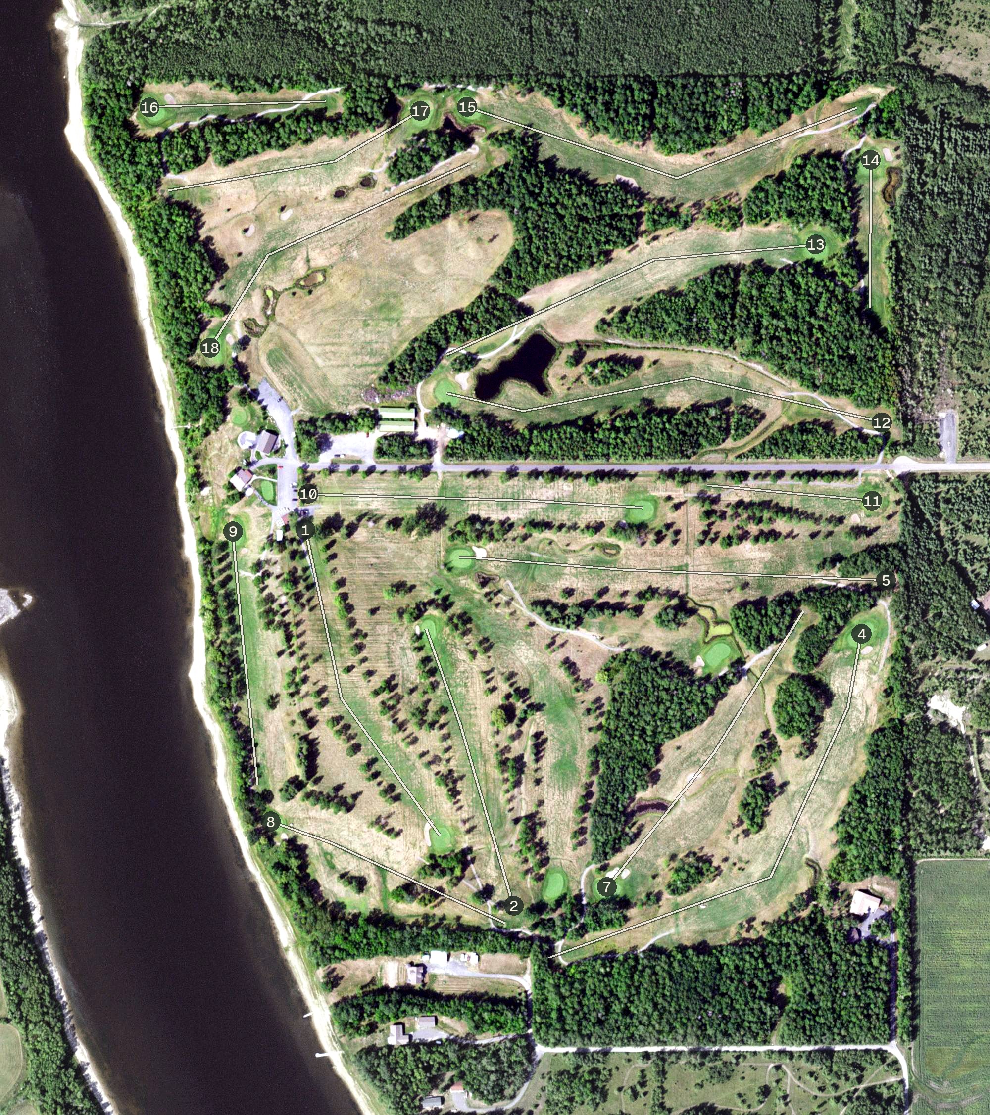 Aerial view of The River Golf Course, Inc., MN