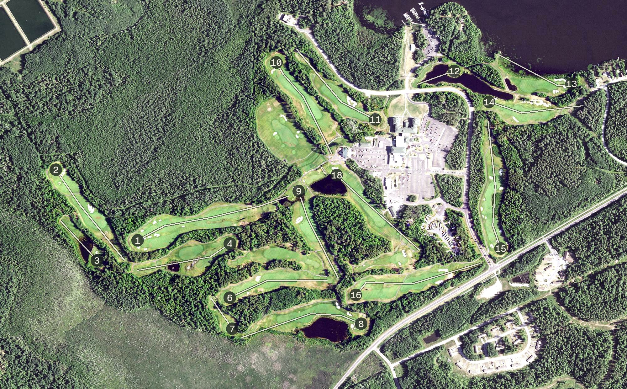Aerial view of The Wilderness at Fortune Bay, MN