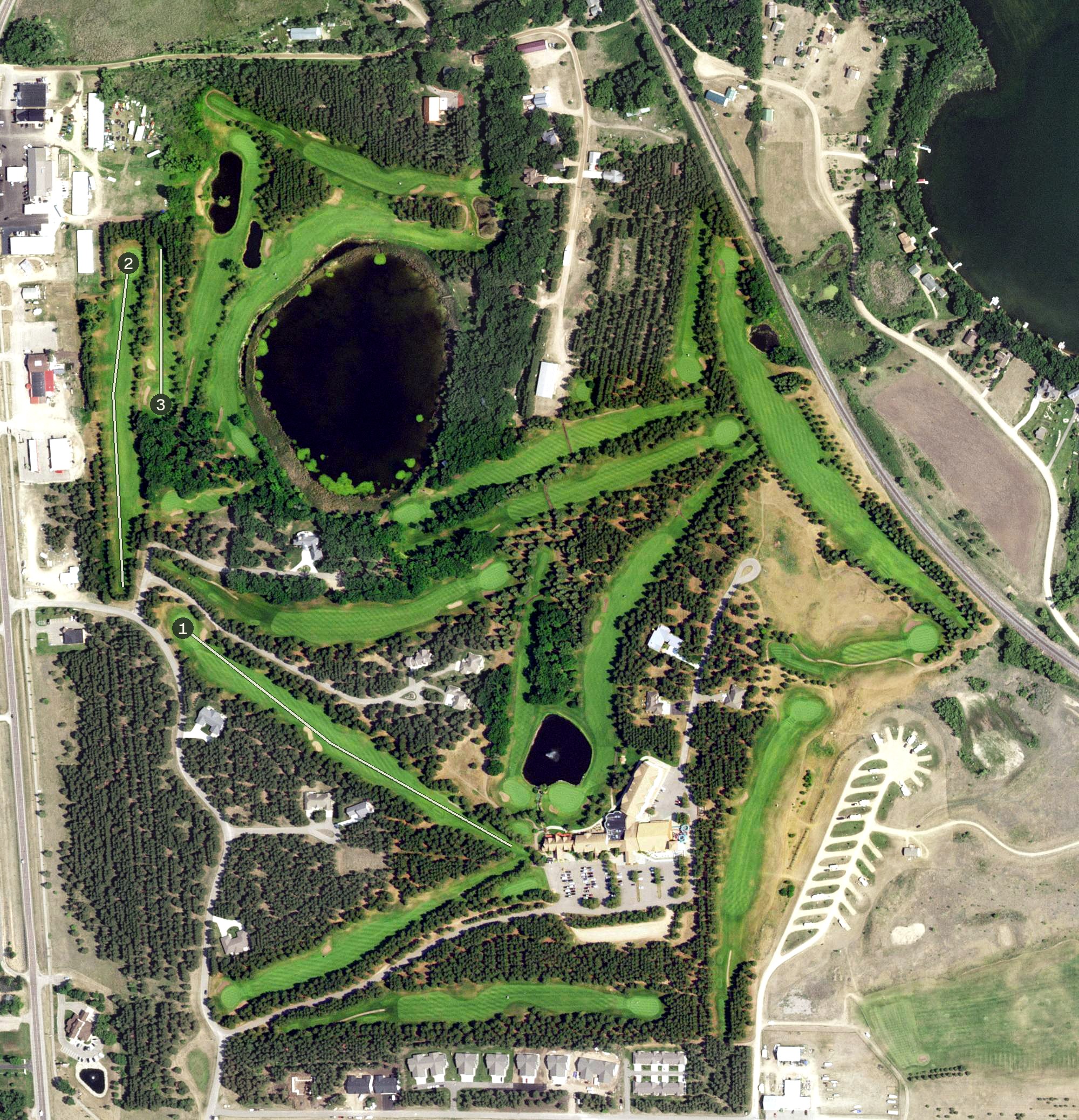Aerial view of Thumper Pond, MN