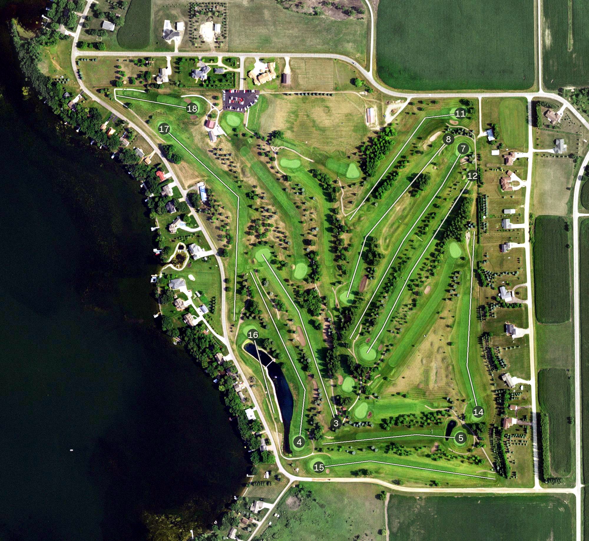 Aerial view of Tipsinah Mounds, MN