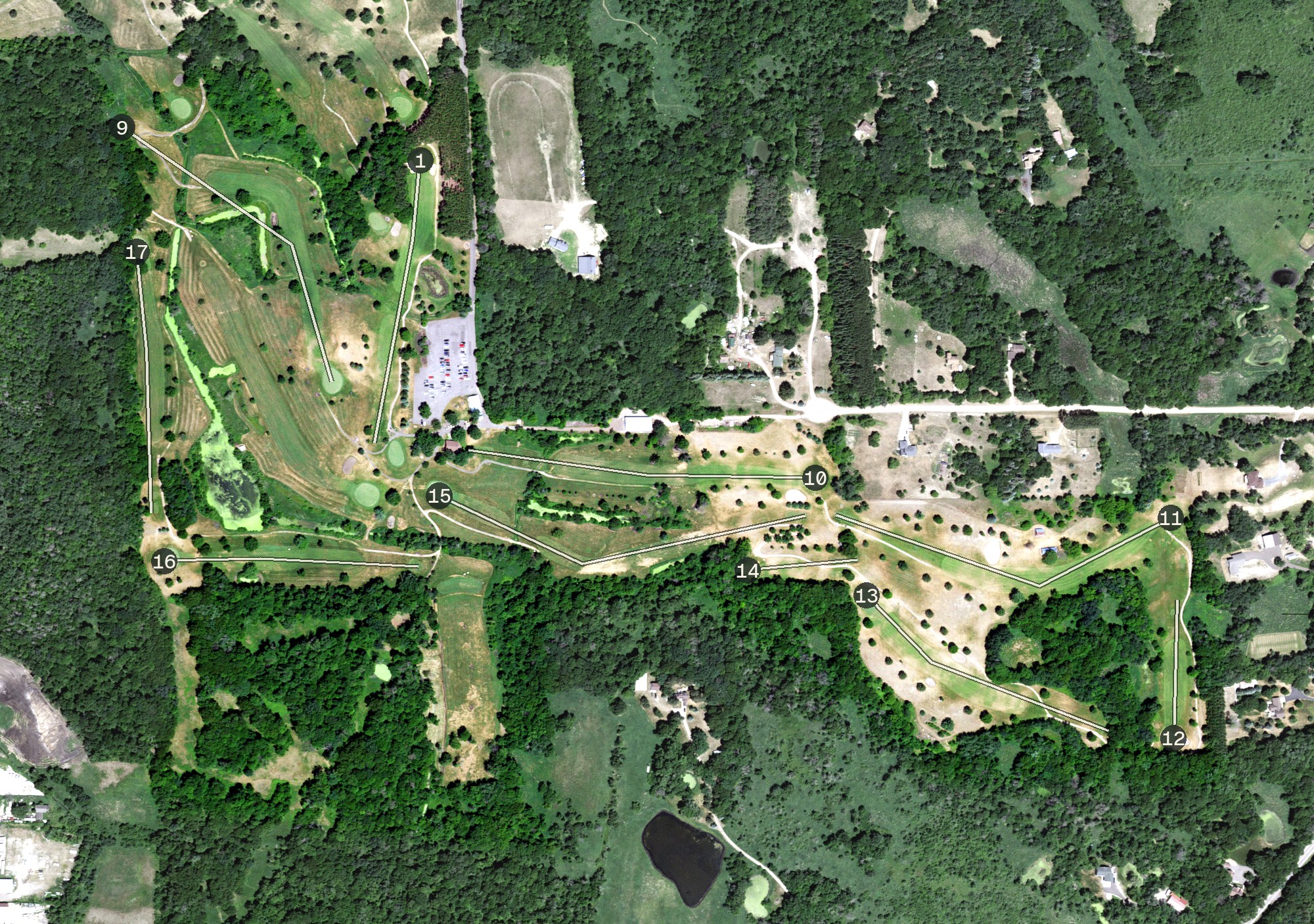 Aerial view of Viking Meadows Golf Club, MN