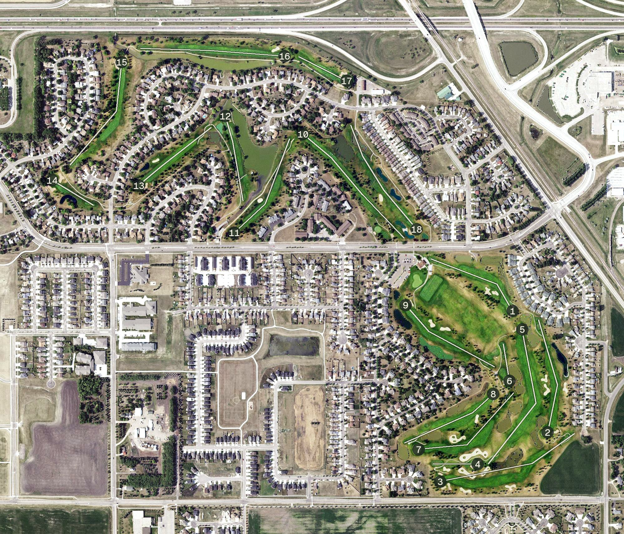 Aerial view of Village Green Golf Course, MN