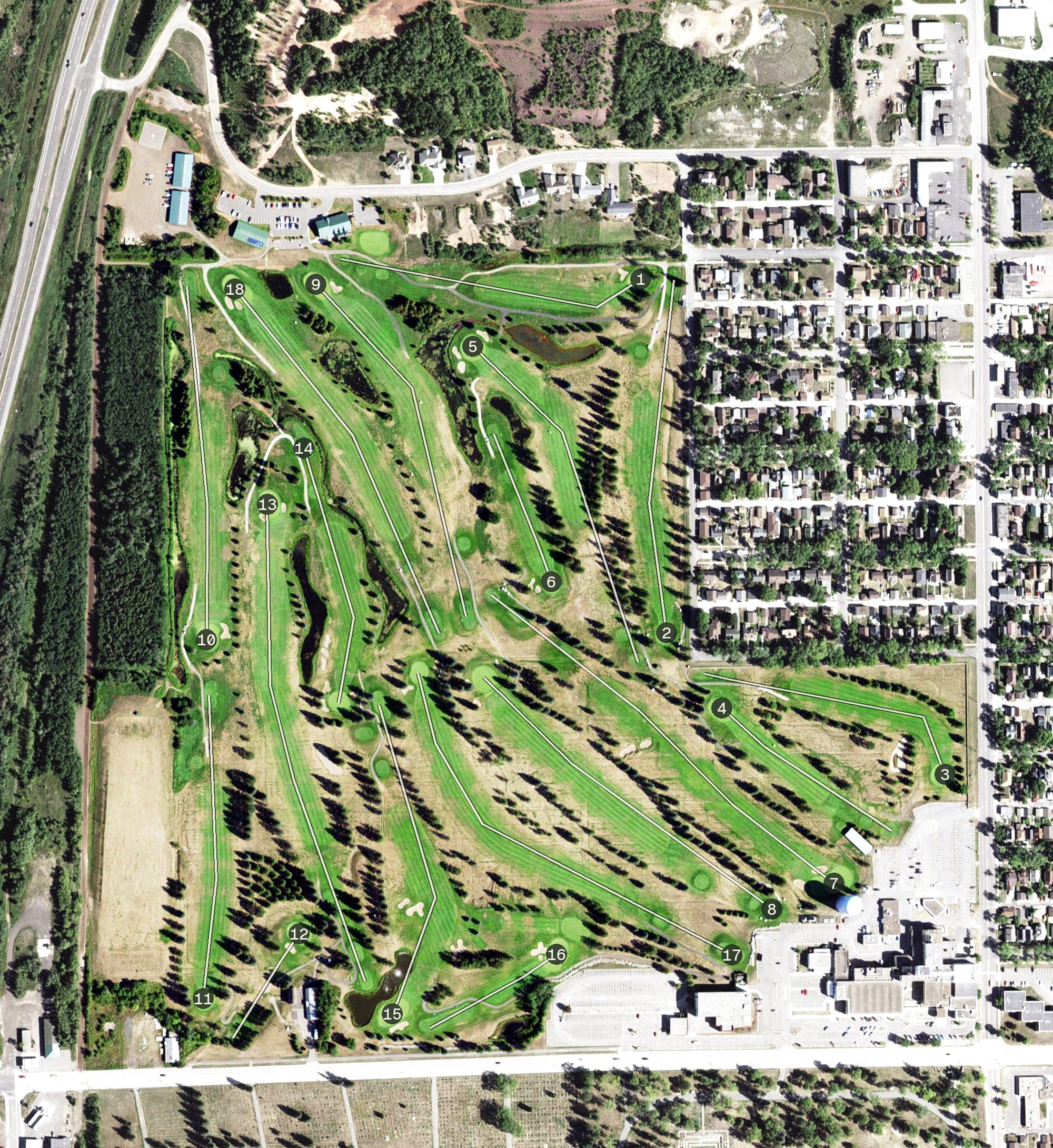 Aerial view of Virginia Golf Course, MN