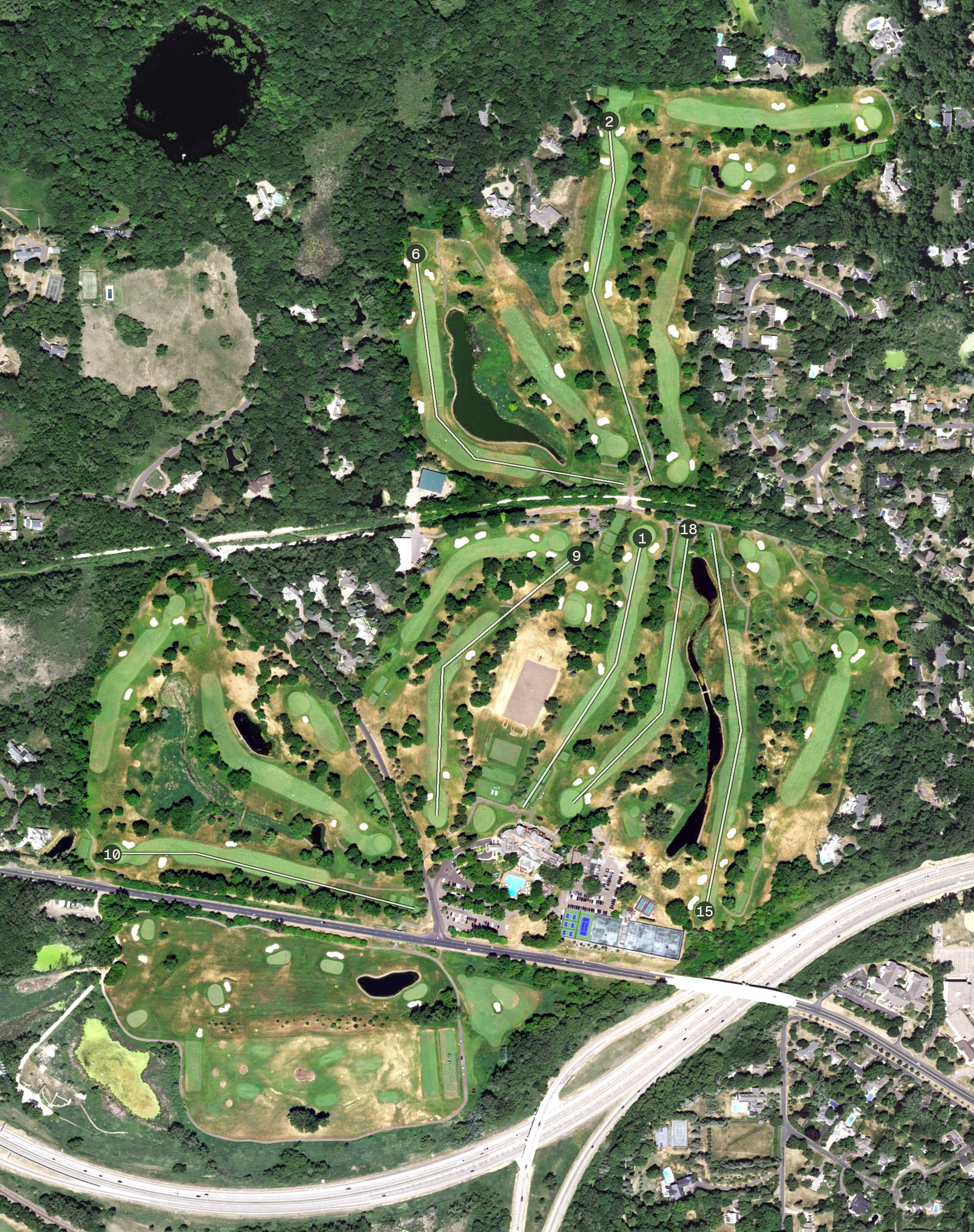 Aerial view of Wayzata Country Club, MN