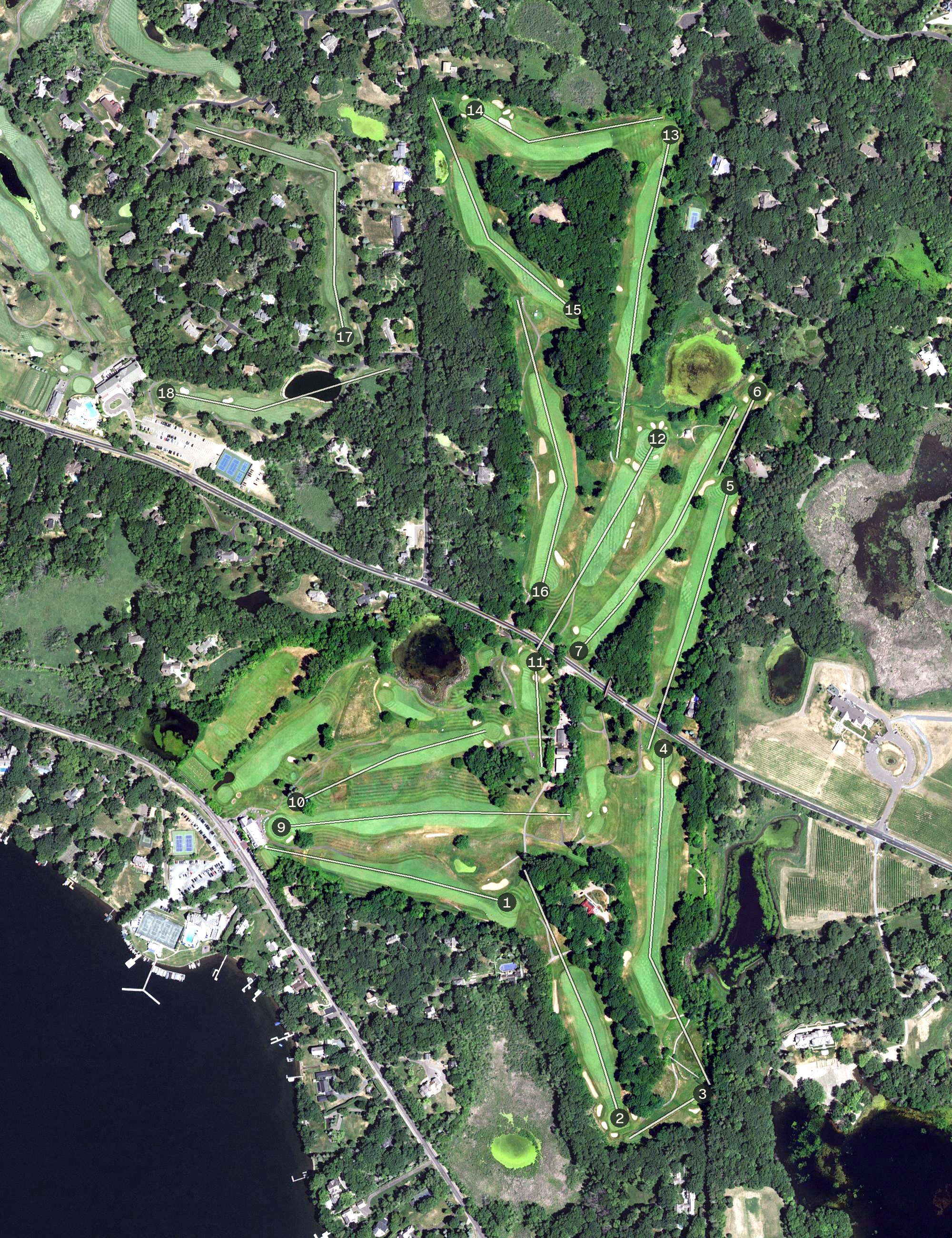 Aerial view of White Bear Yacht Club, MN