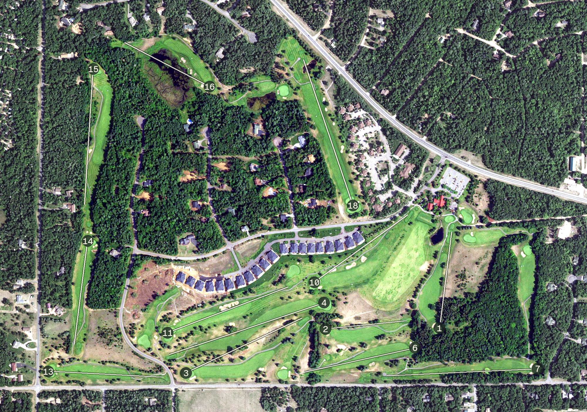 Aerial view of Whitebirch Golf Course, MN