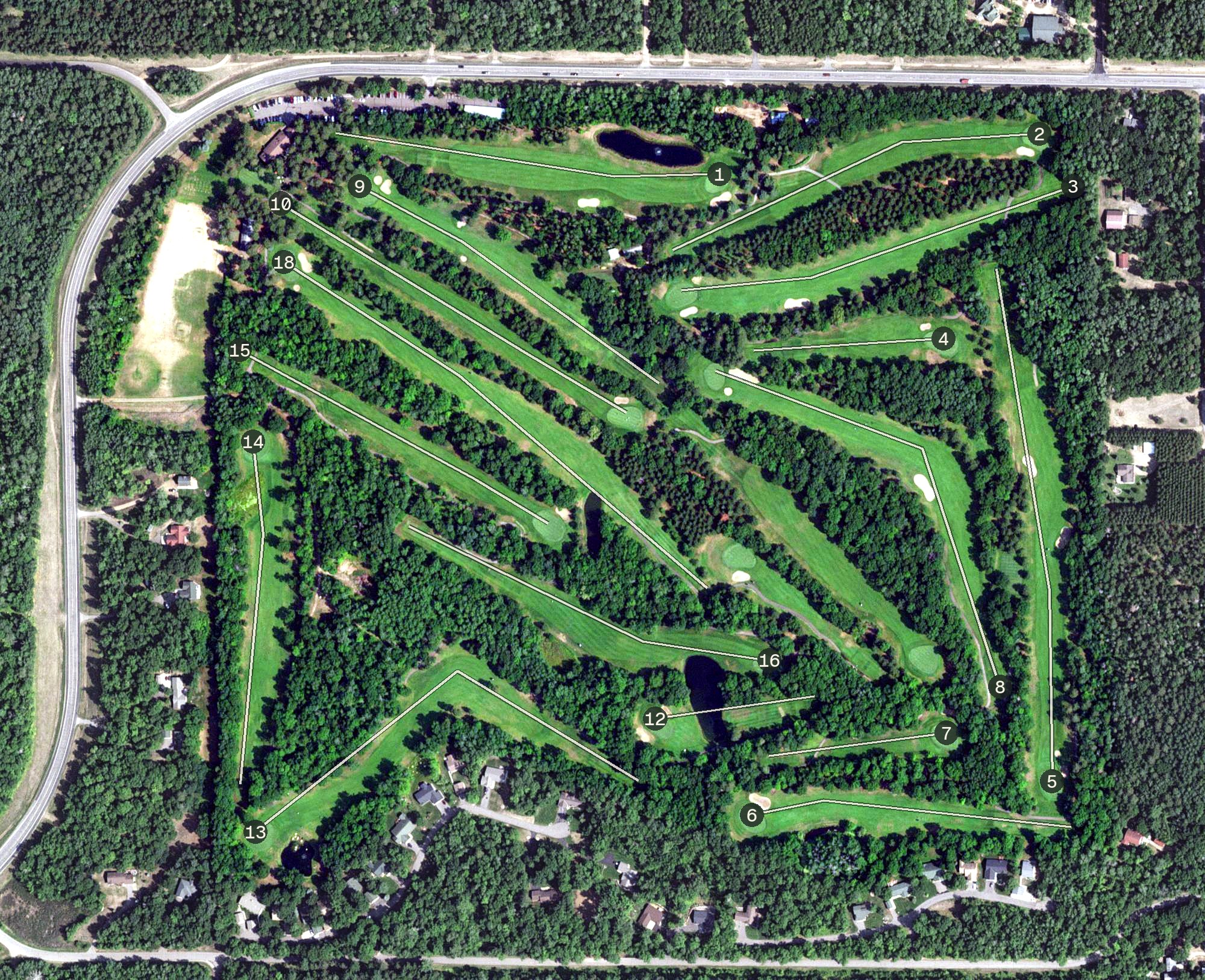 Aerial view of Whitefish Golf club, MN