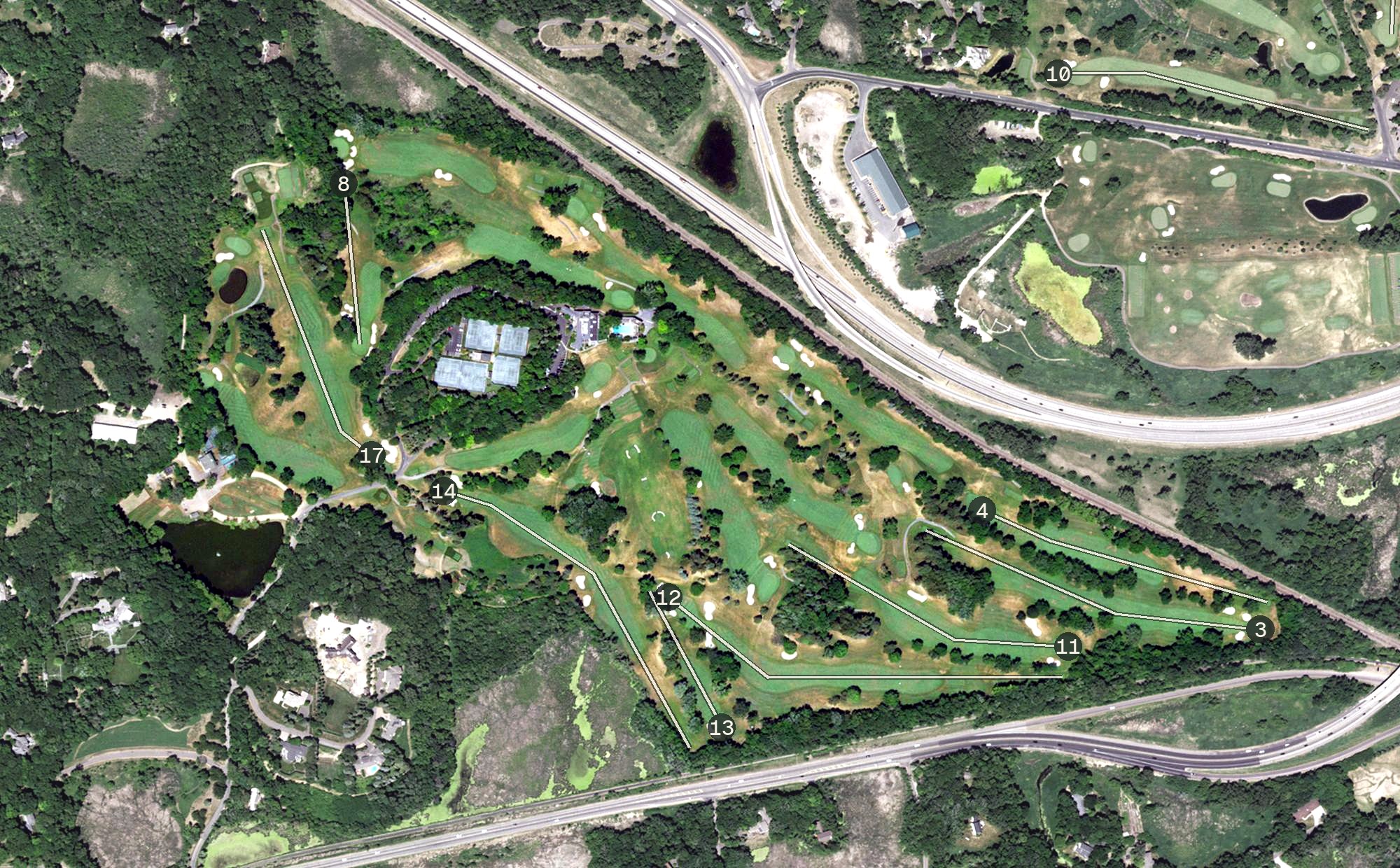 Aerial view of Woodhill Country Club, MN