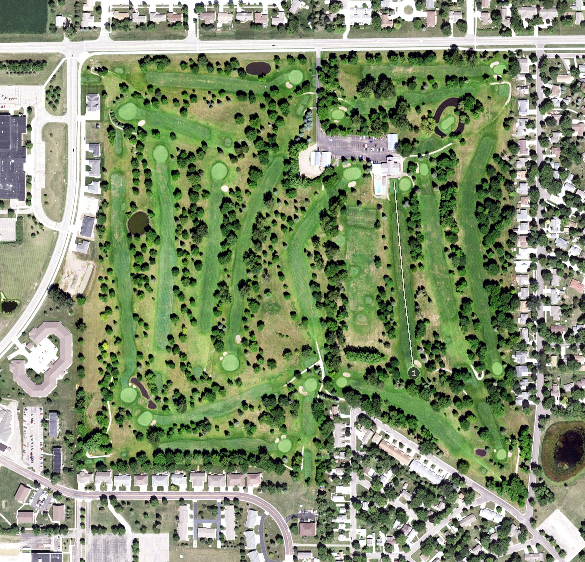 Aerial view of Worthington Country Club, MN