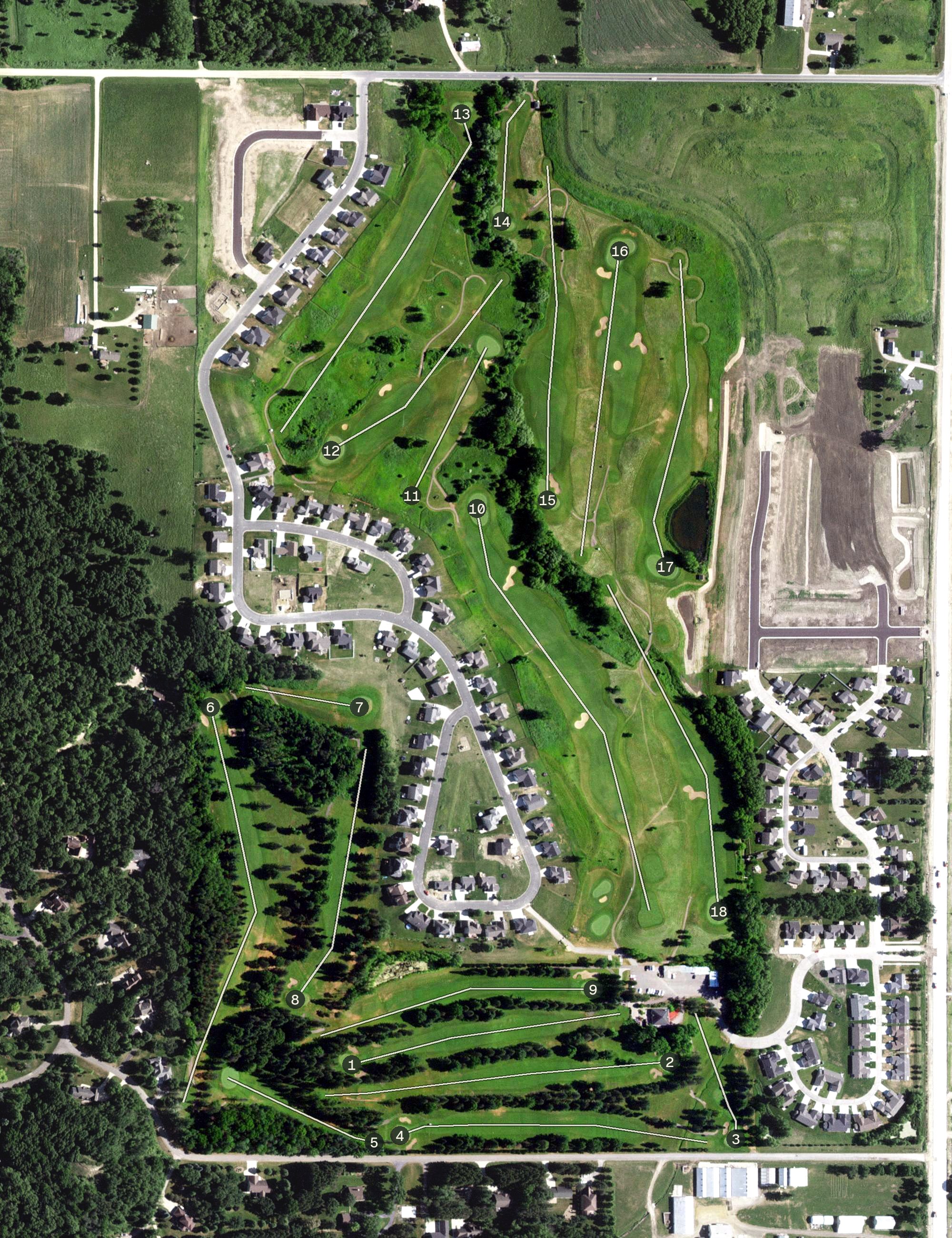 Aerial view of Zumbrota Golf Club, MN
